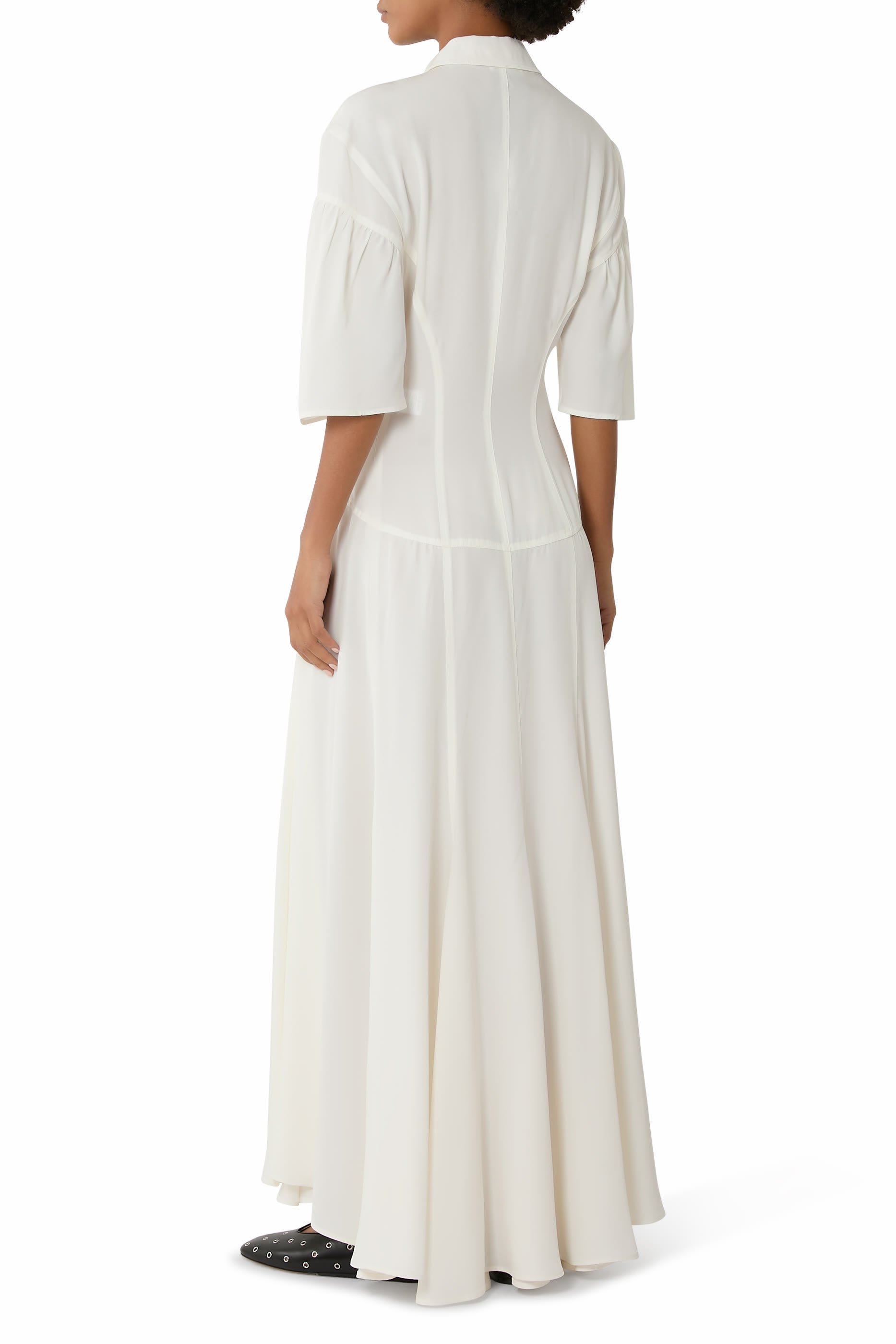 فستان بأكمام قصيرة وسحاب