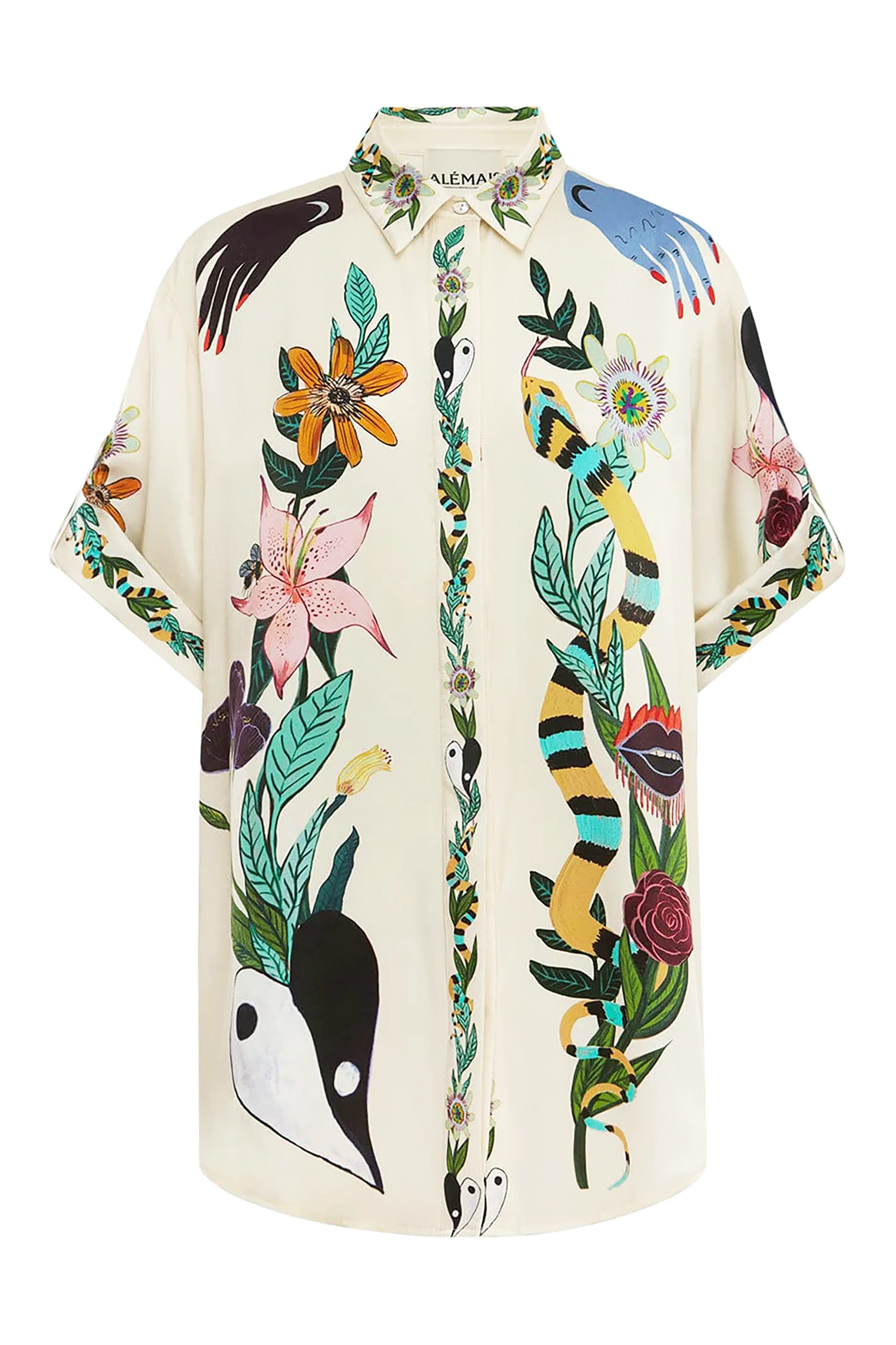 قميص ميغان بقصة واسعة حرير