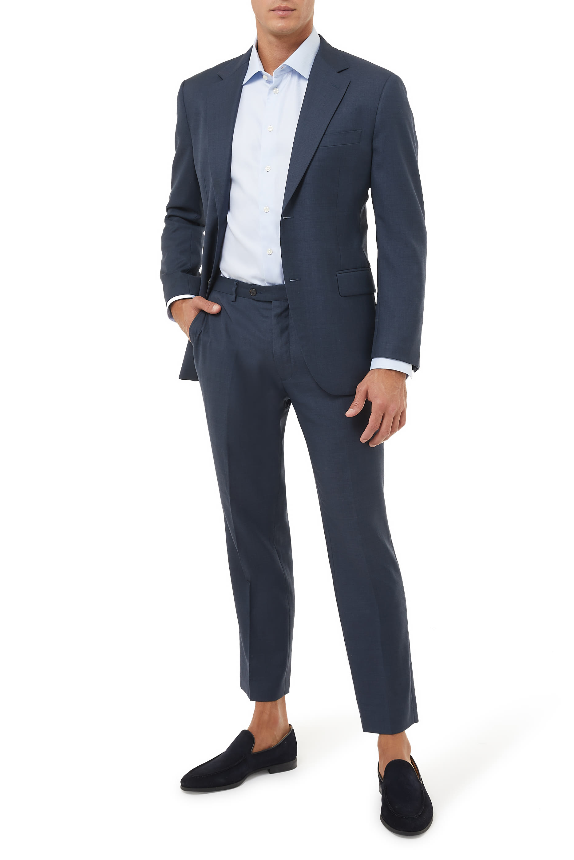 قميص تويل مميز للماركة بقصة ضيقة