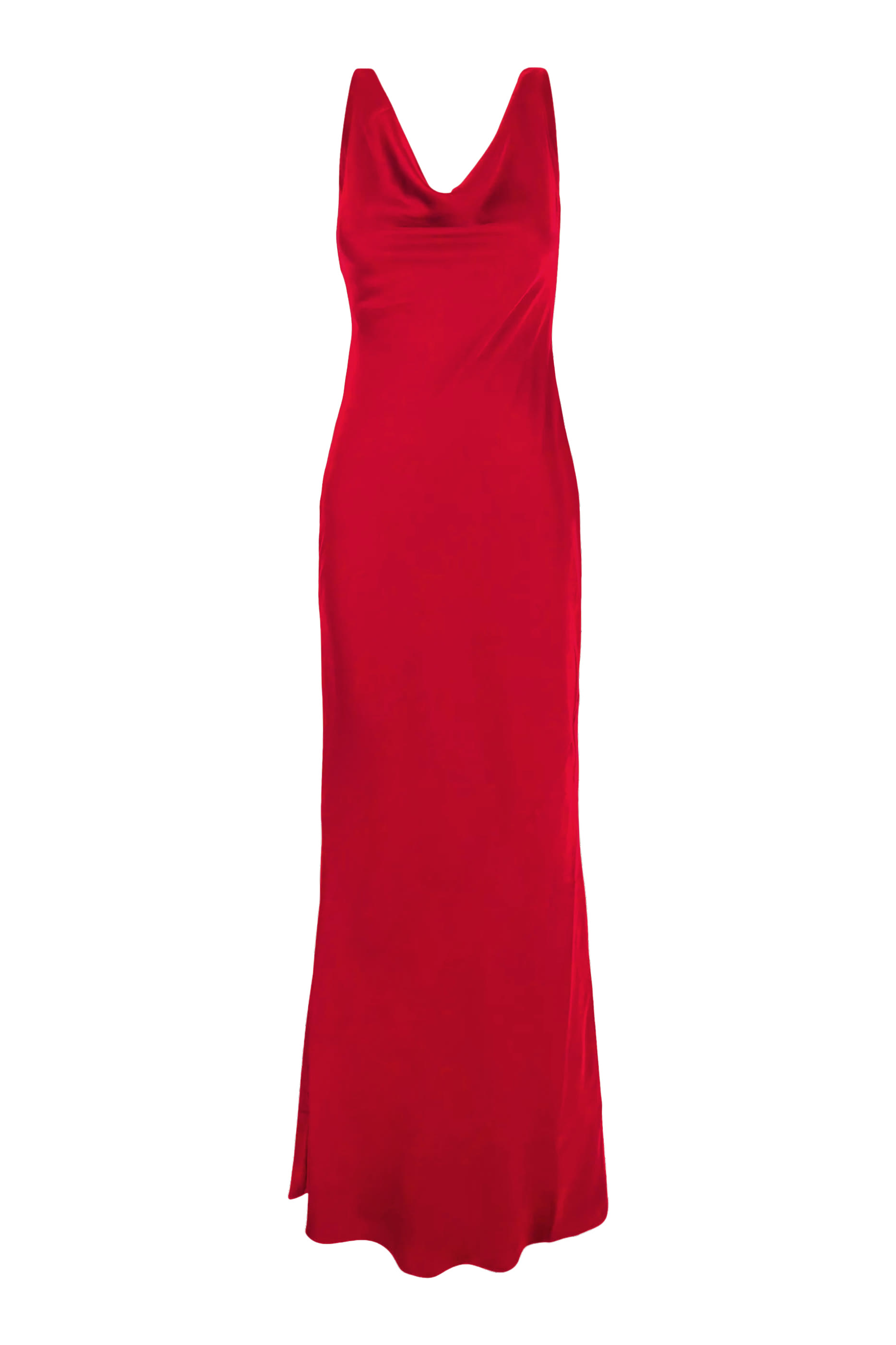 فستان سهرة بلا أكمام بظهر مكشوف درابيه