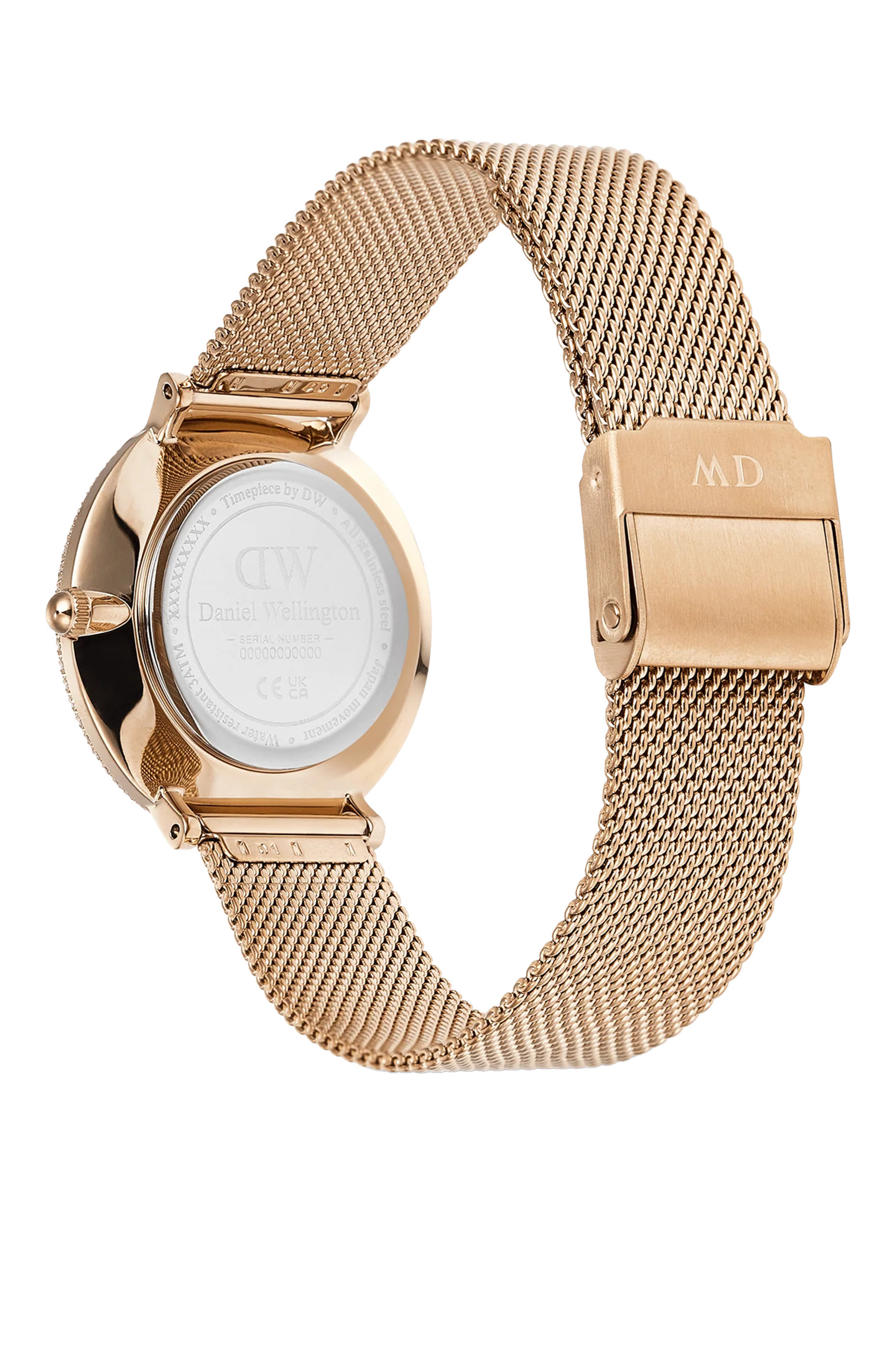 ساعة بقرص مرصع بكريستال، ستانلس ستيل