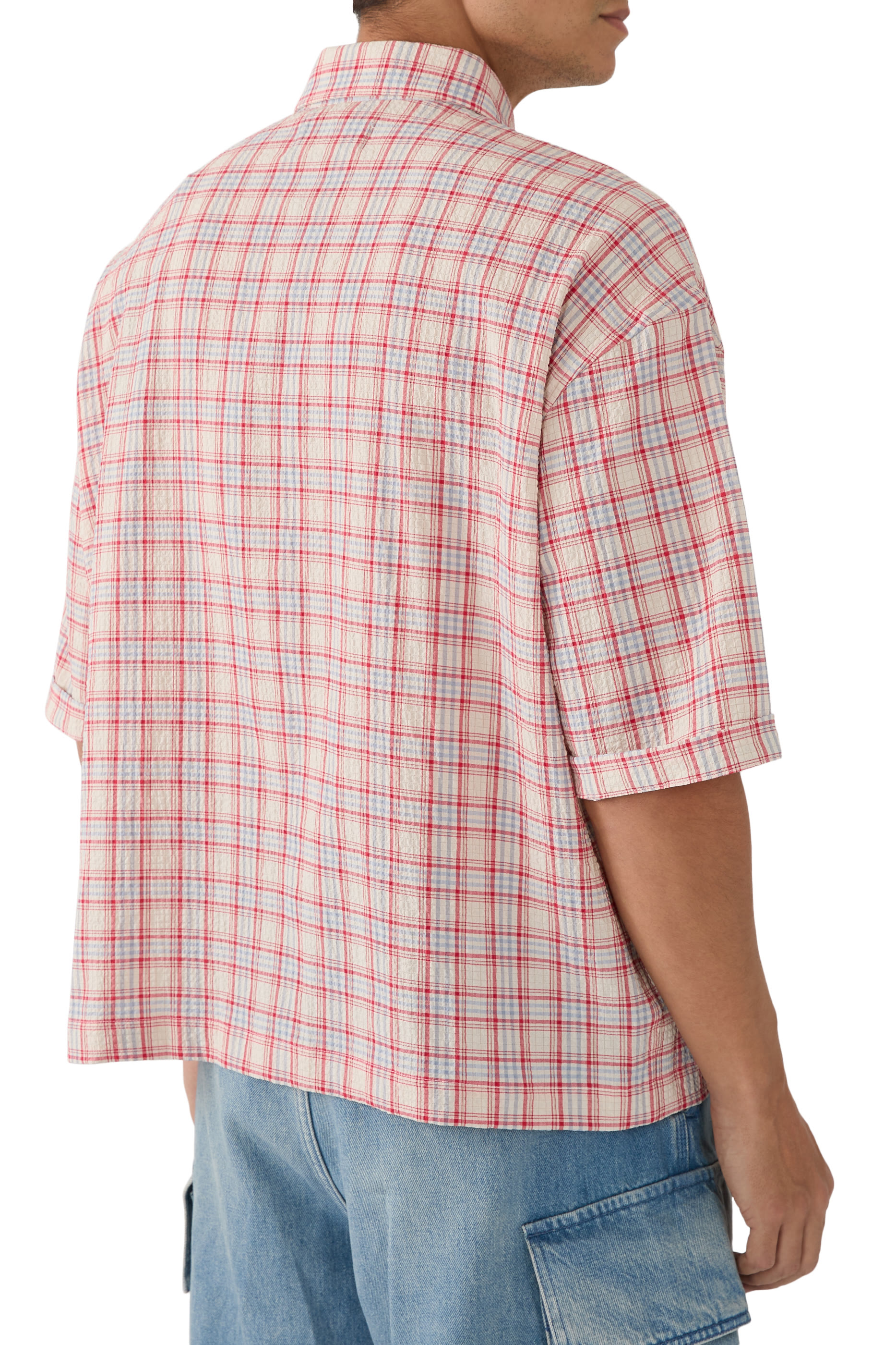 قميص سامرلاندوم قصير بنقشة مربعات