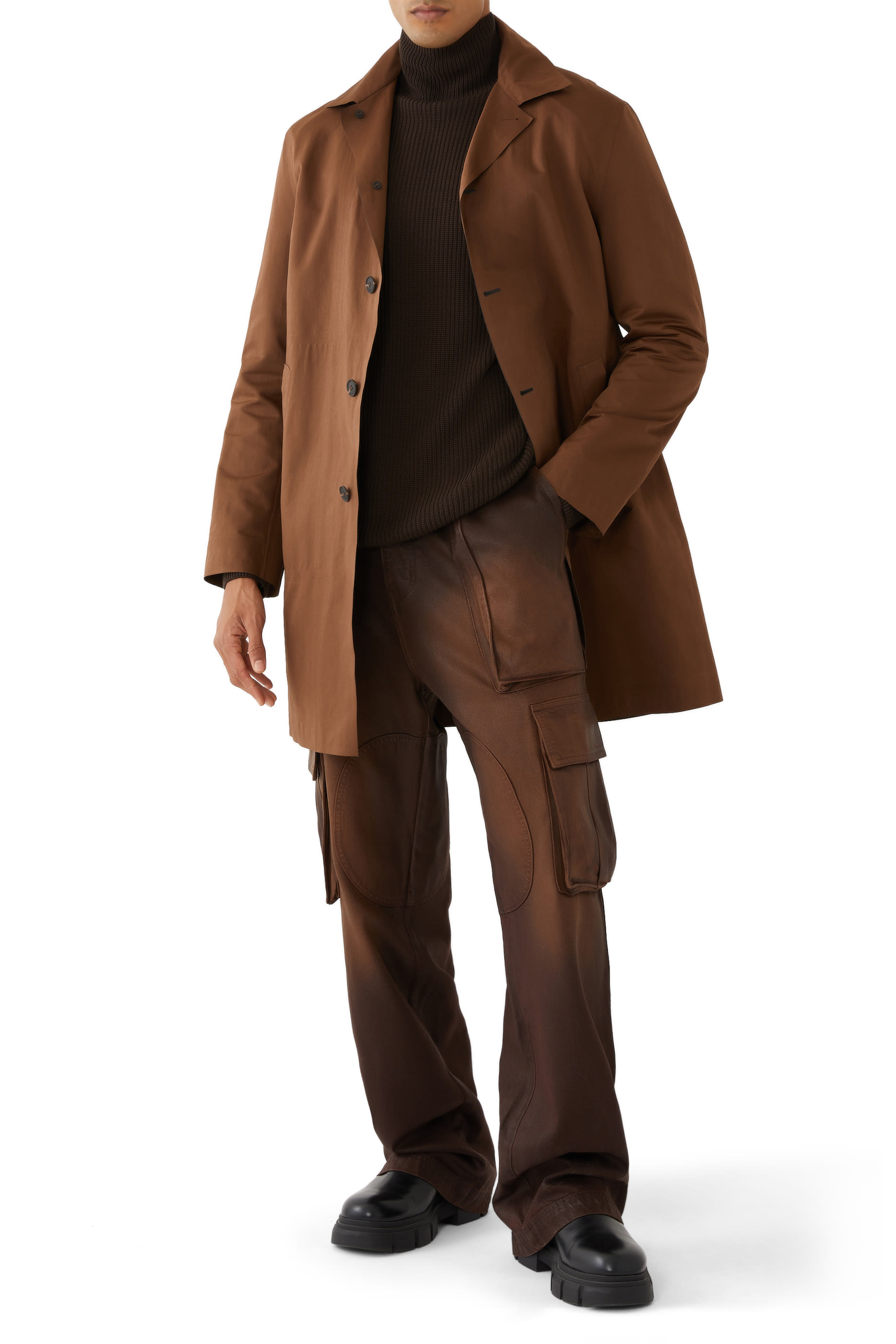 بنطال كارجو بشعار الماركة دنيم مشمع