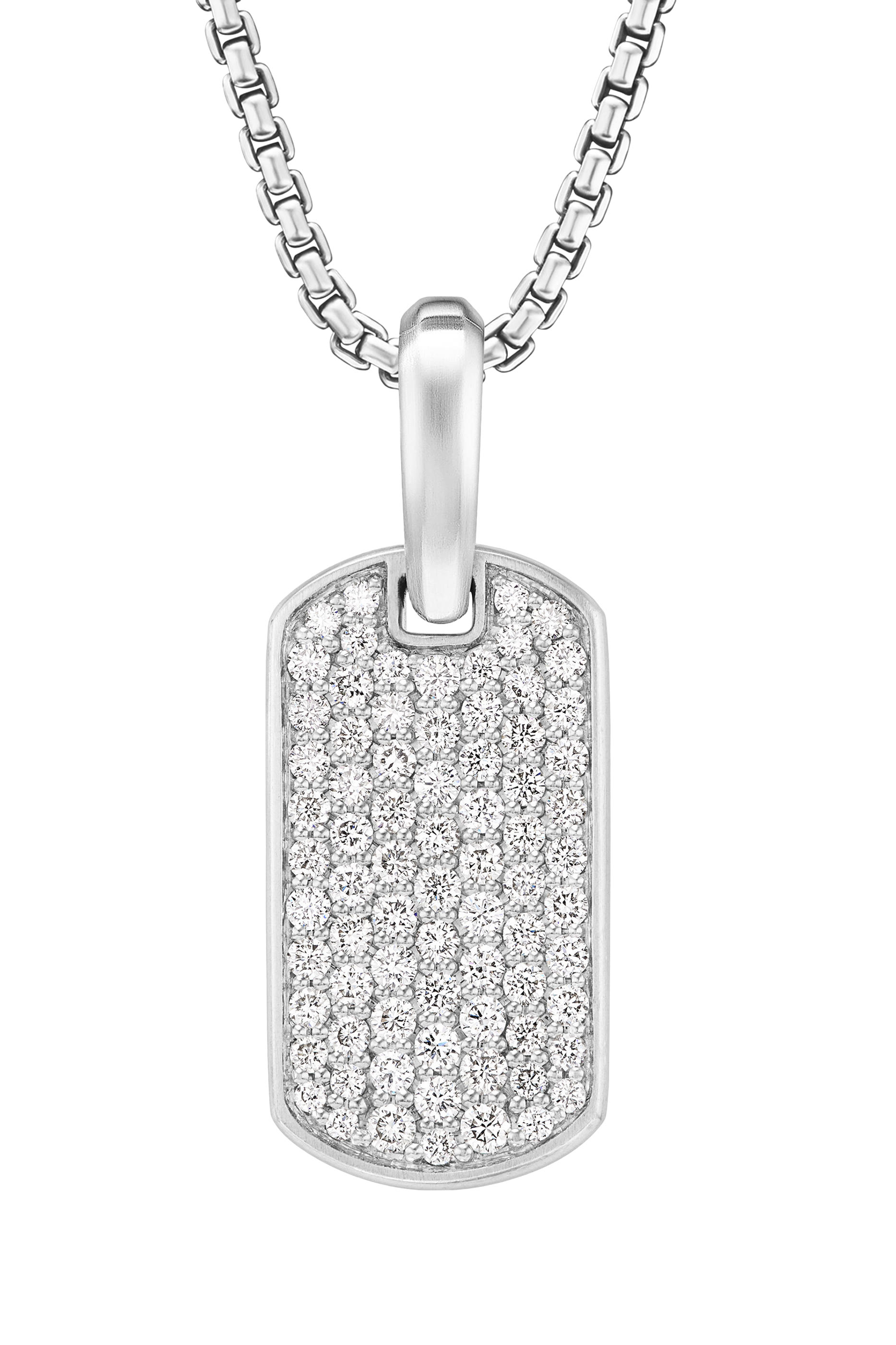  قلادة بدلاية بتصميم شيفرون مرصعة بماس، فضة استرلينية