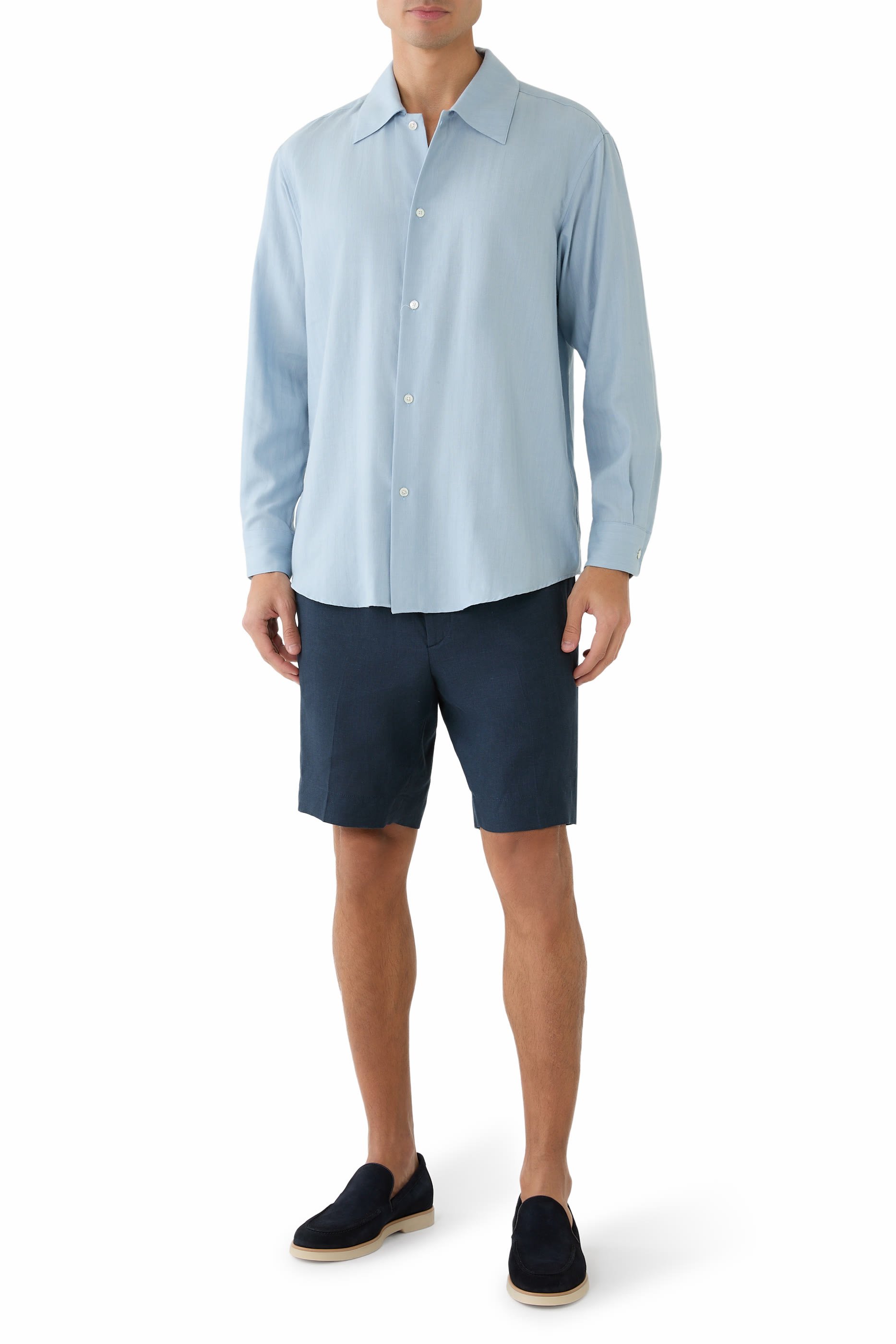 قميص بنقشة هيرنج بون قطن كشمير