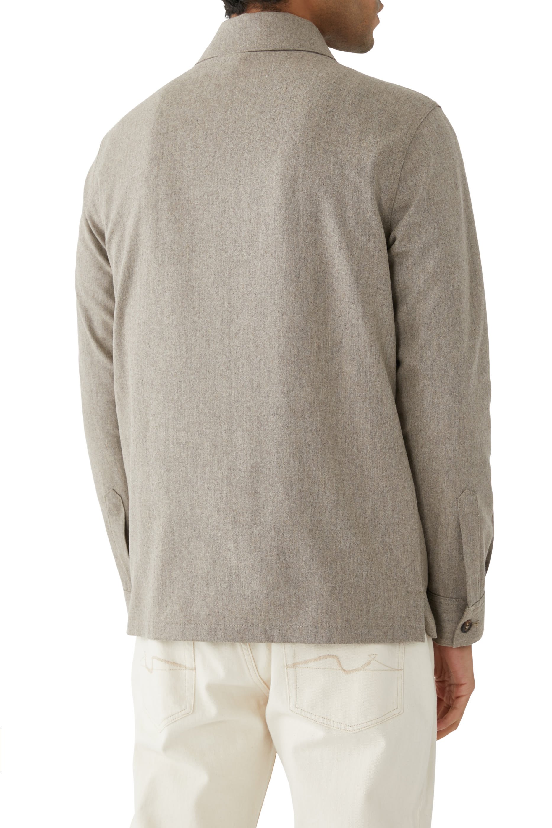 قميص بتصميم جاكيت فلانيل صوف وكشمير