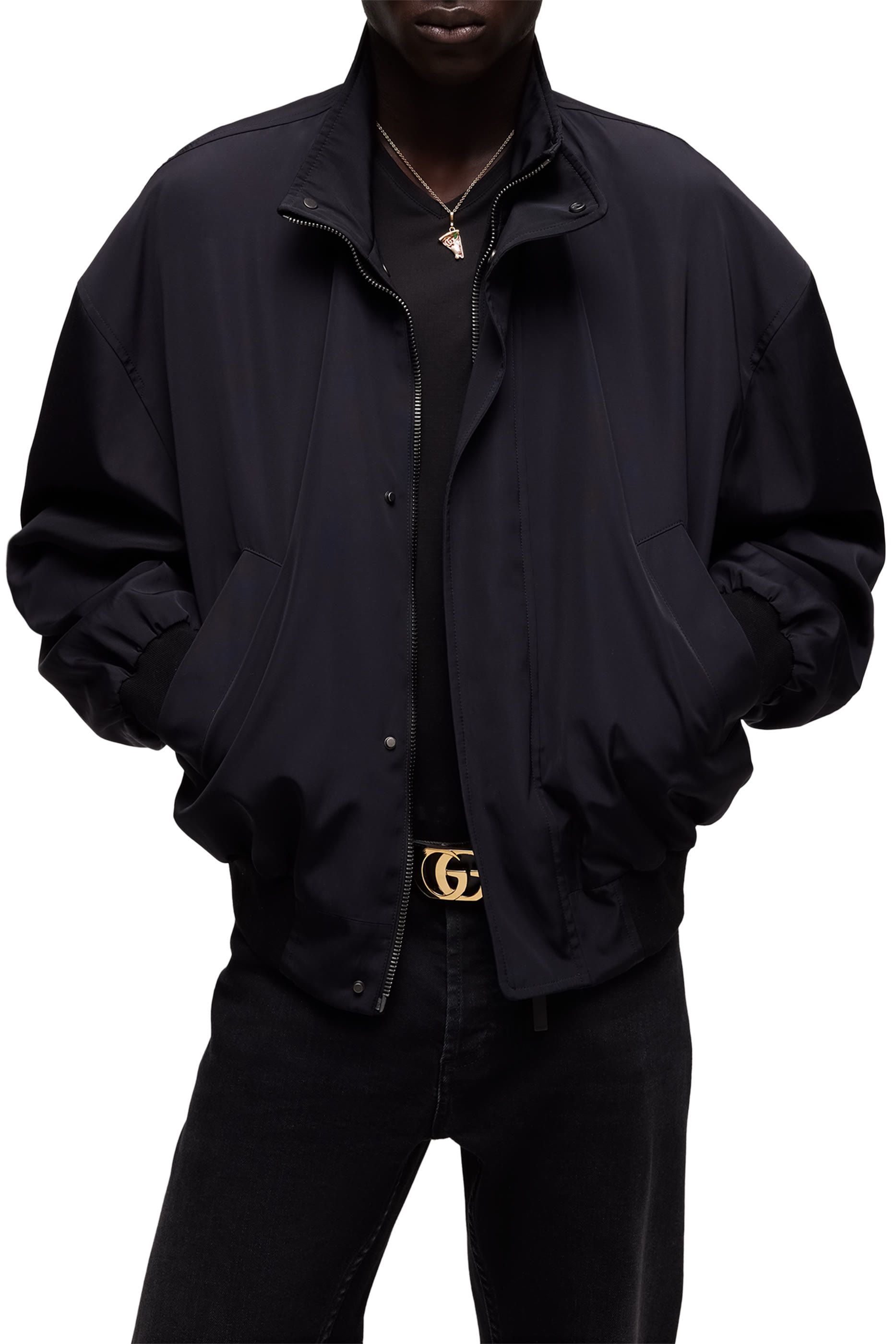 جاكيت فاي أسيتات قطن خفيف الوزن بسحاب