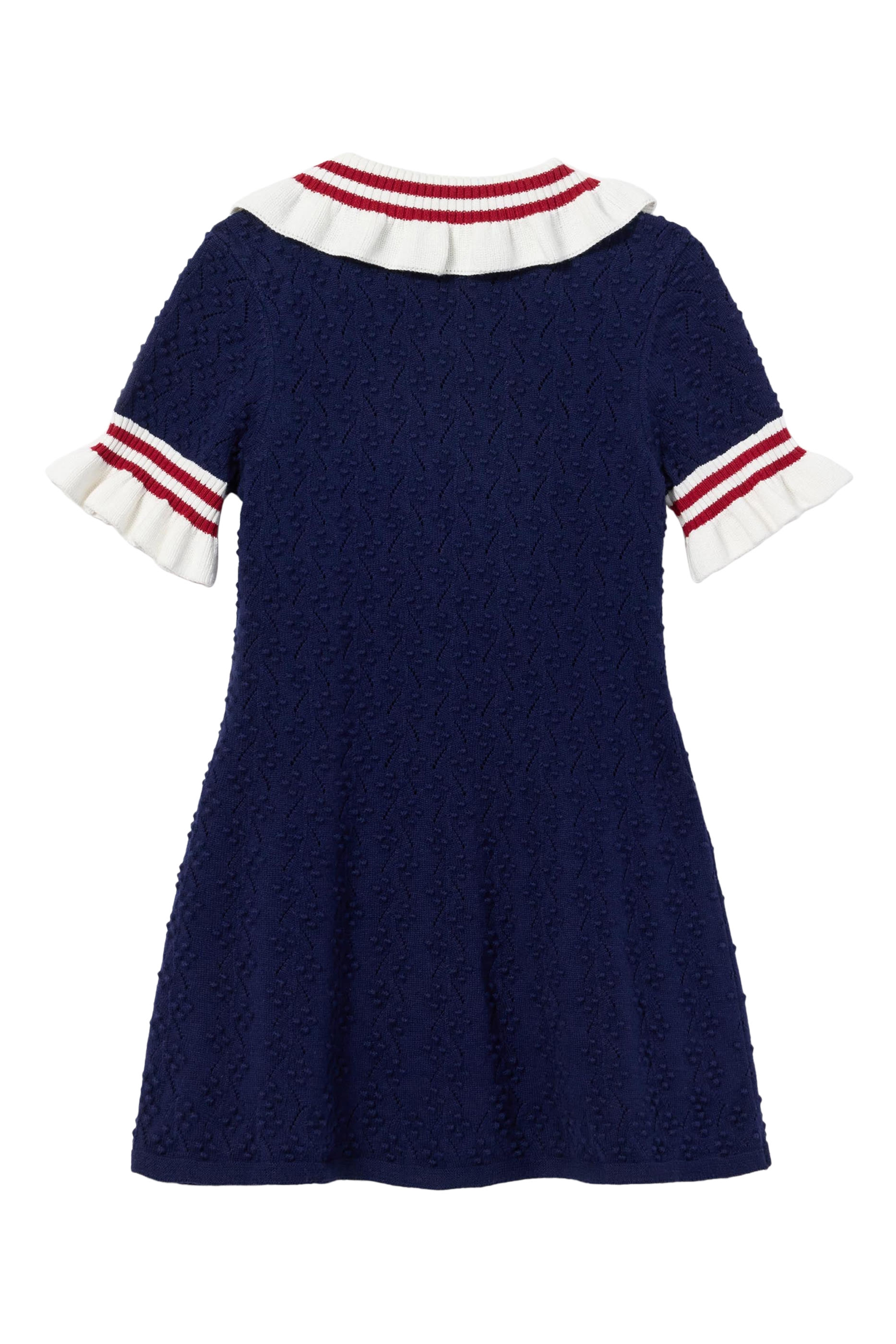 فستان منسوج بارز الملمس للأطفال