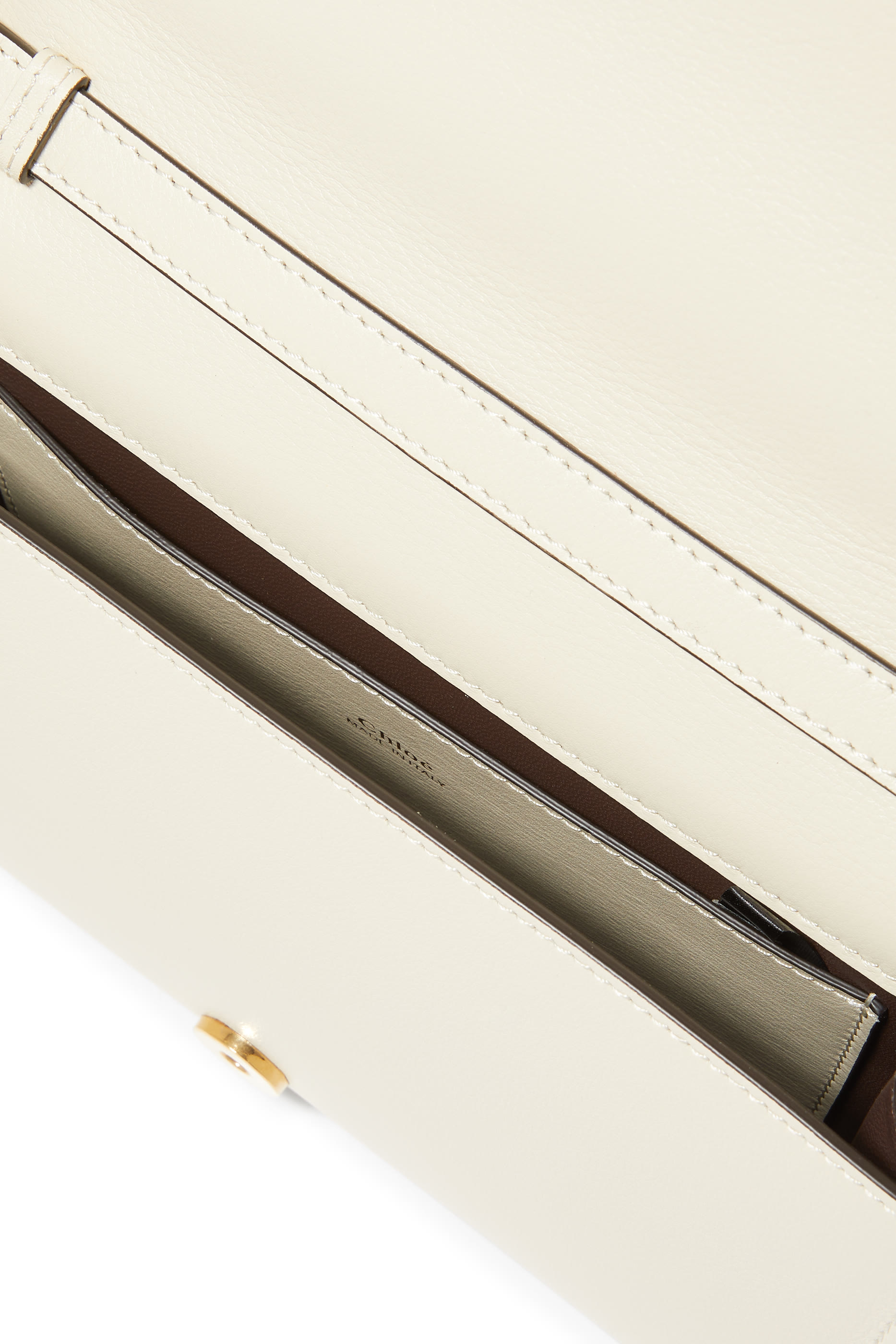 حقيبة كروس بشعار الماركة جلد ناعم