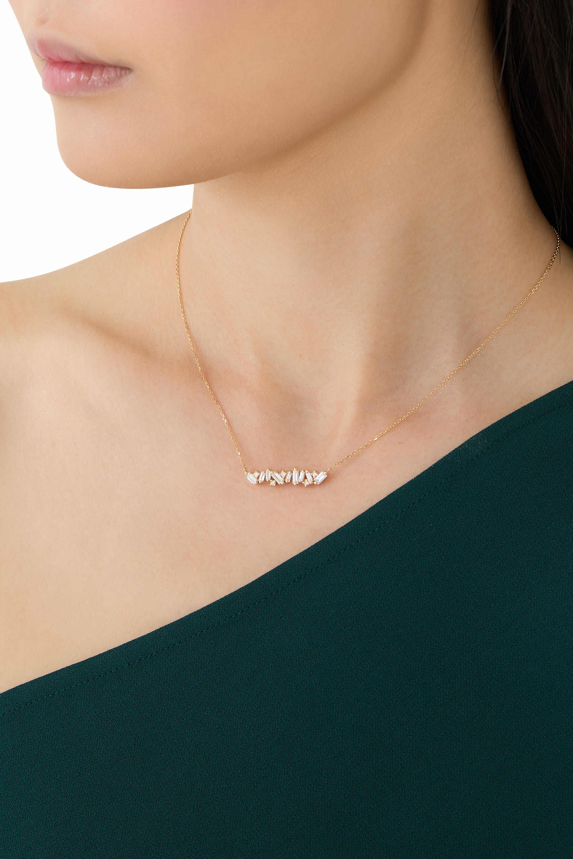 قلادة فرينزي بدلاية بتصميم قضيب مرصعة بالماس، ذهب أصفر عيار 18