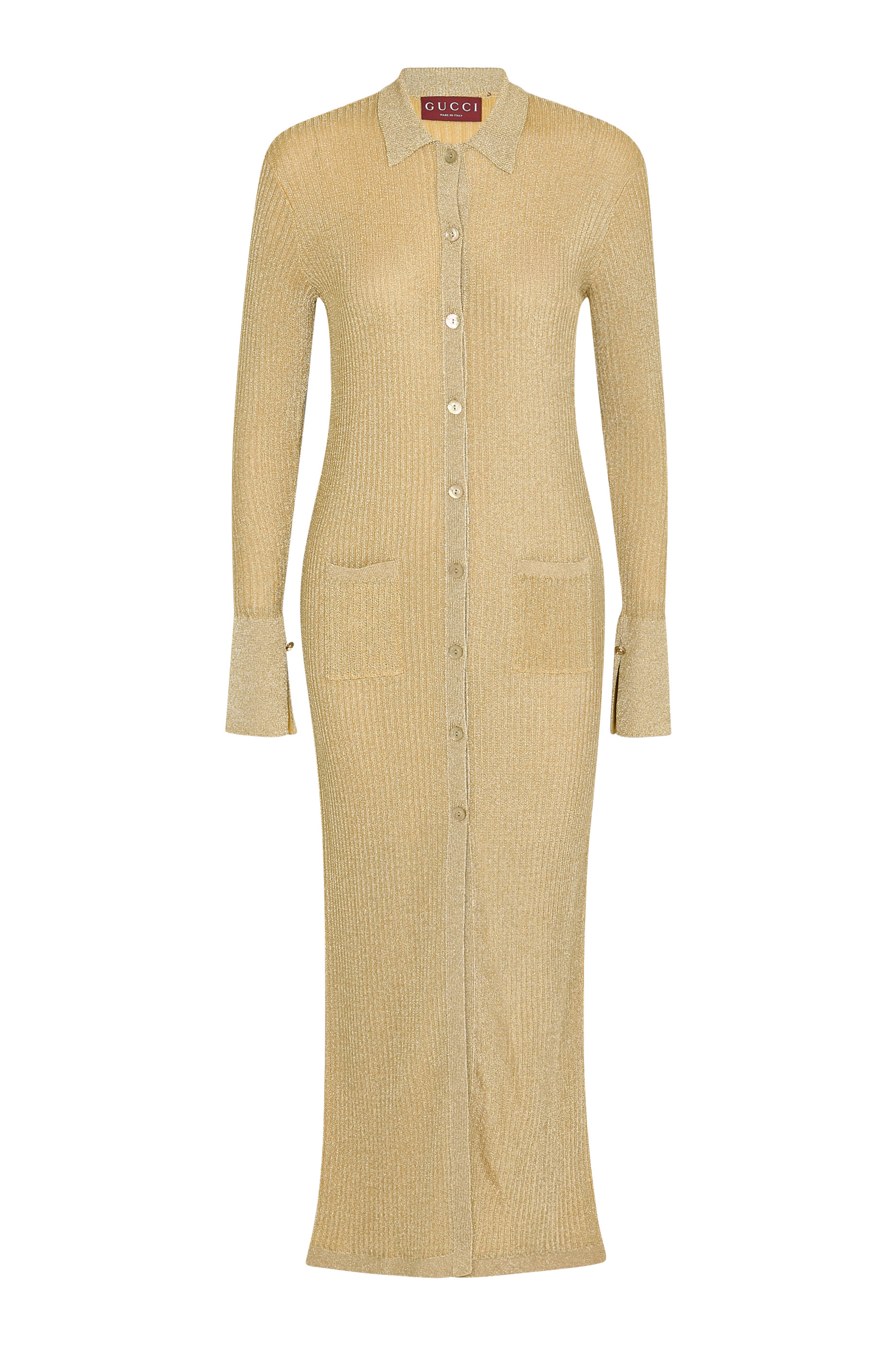 فستان بياقة بولو قماش مضلع