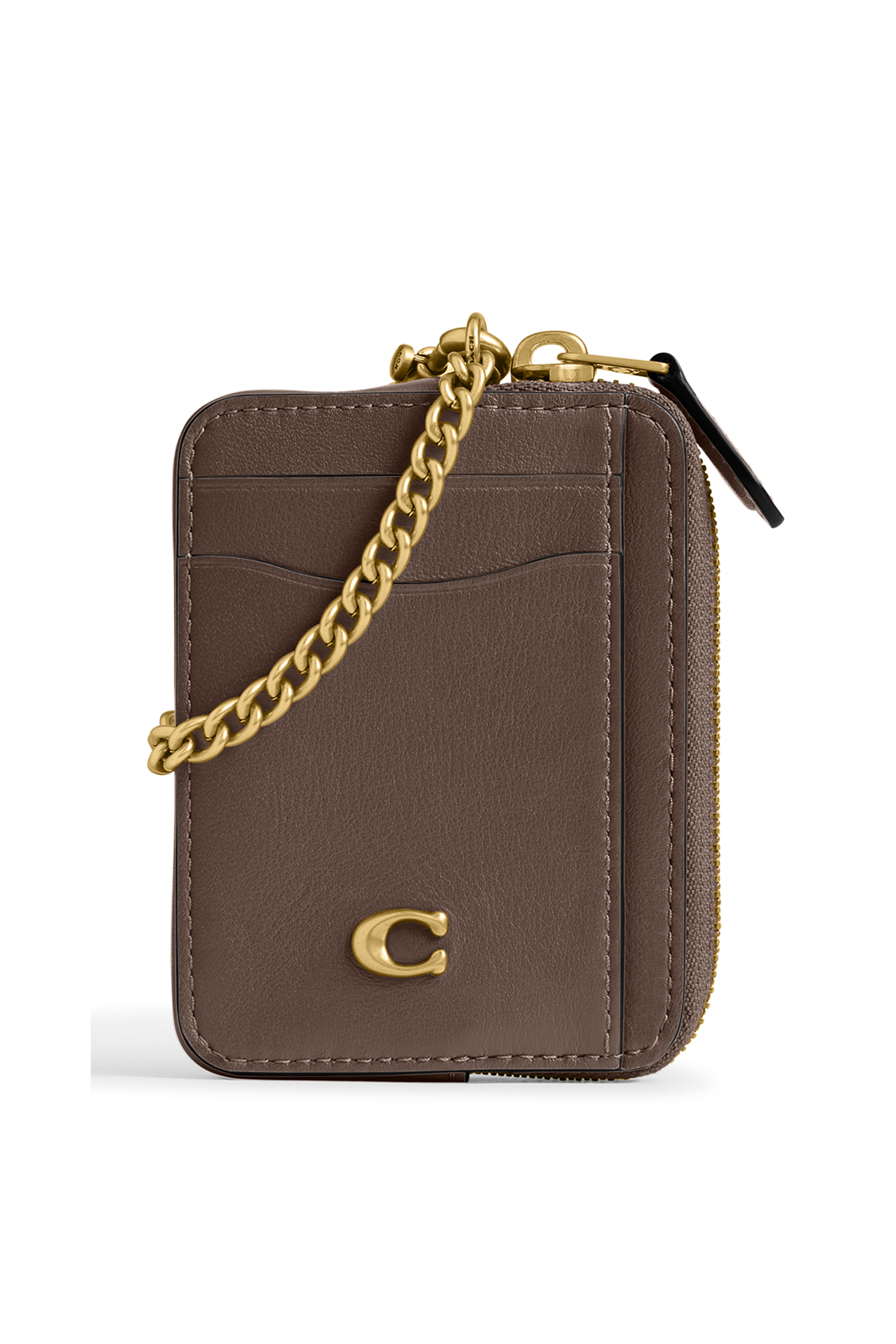 حافظة بطاقات بسحاب جلد