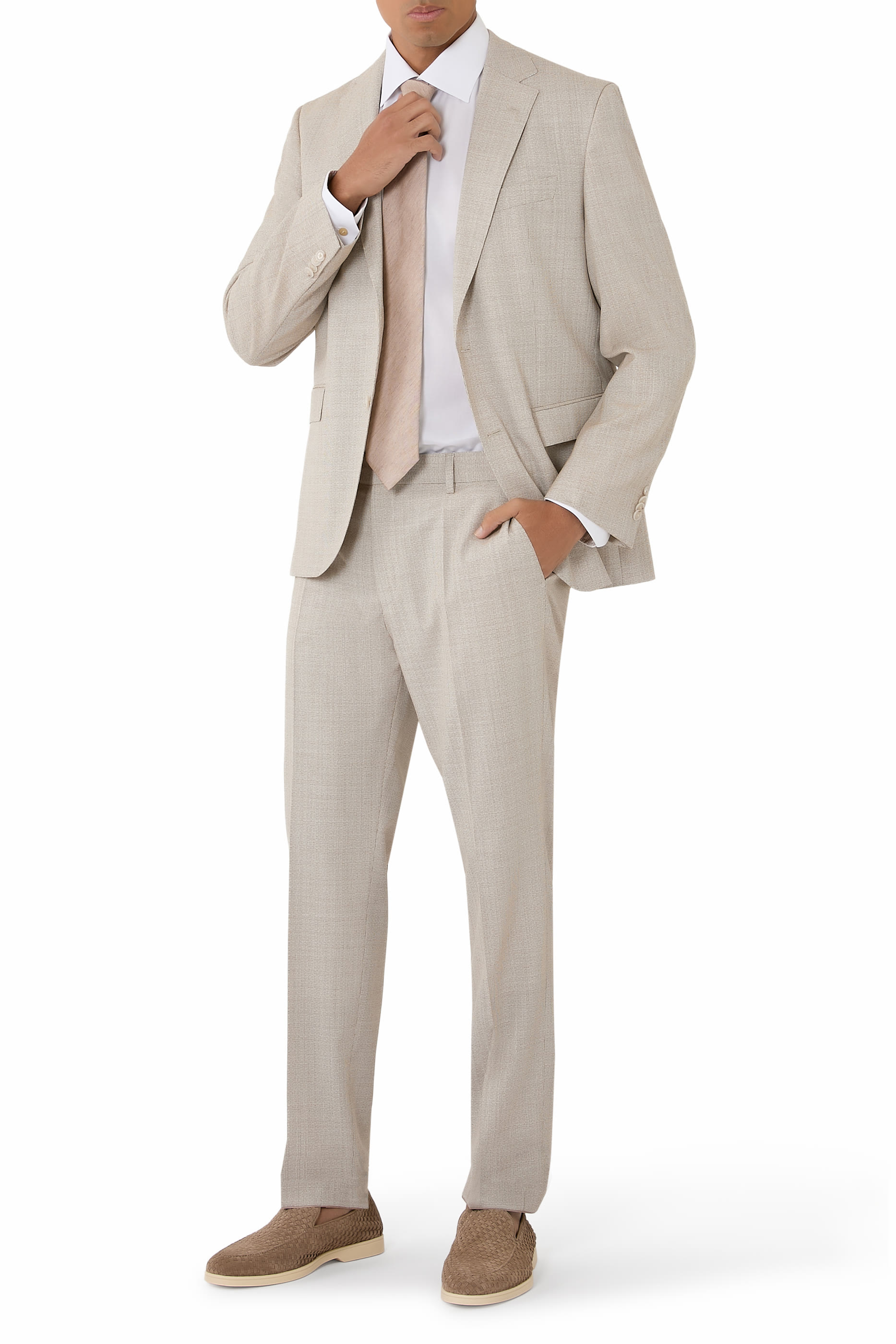 قميص تويل شبه سادة مميز للماركة