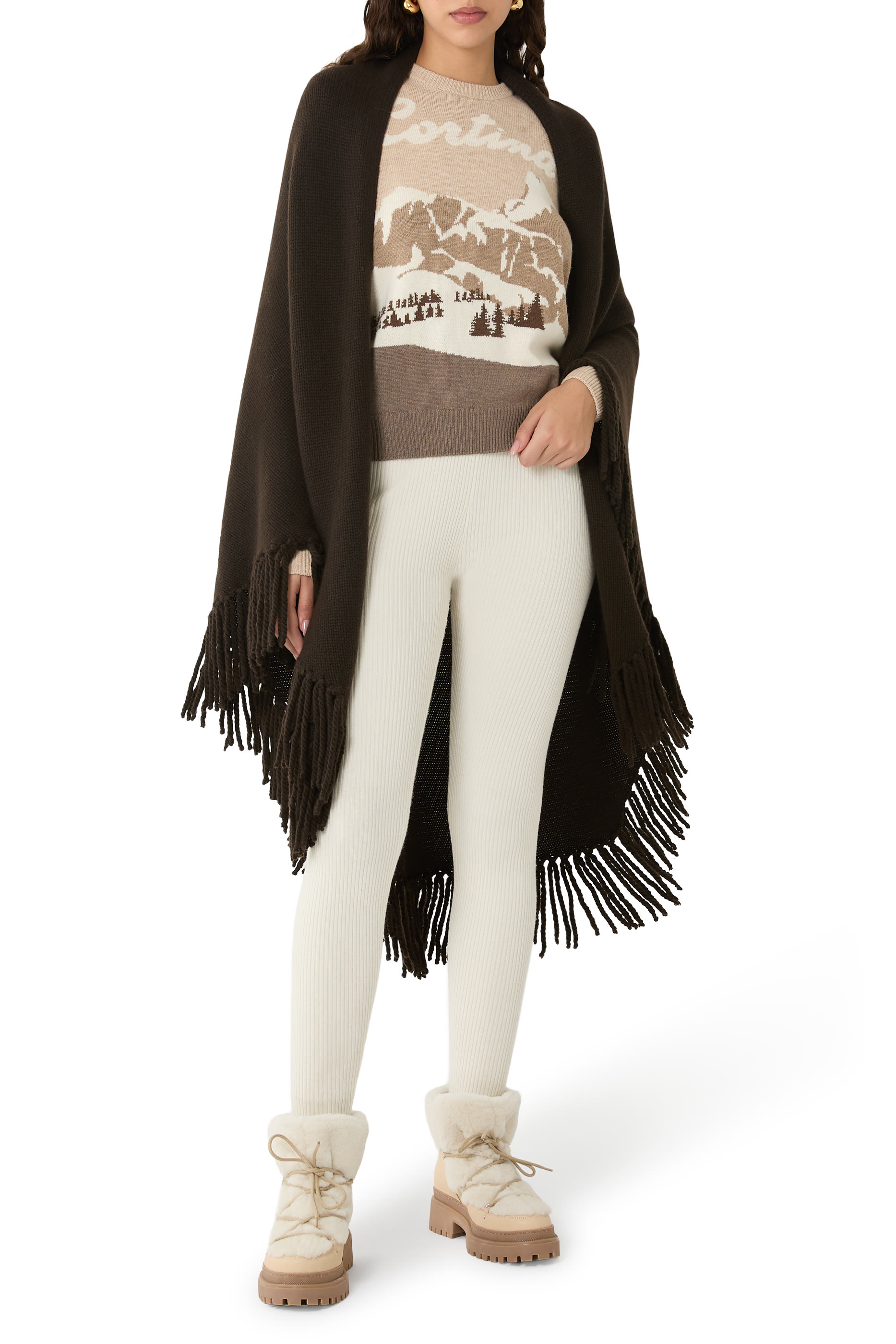 كنزة كوين بنقشة بطاقة بريدية كورتينا مزيج كشمير