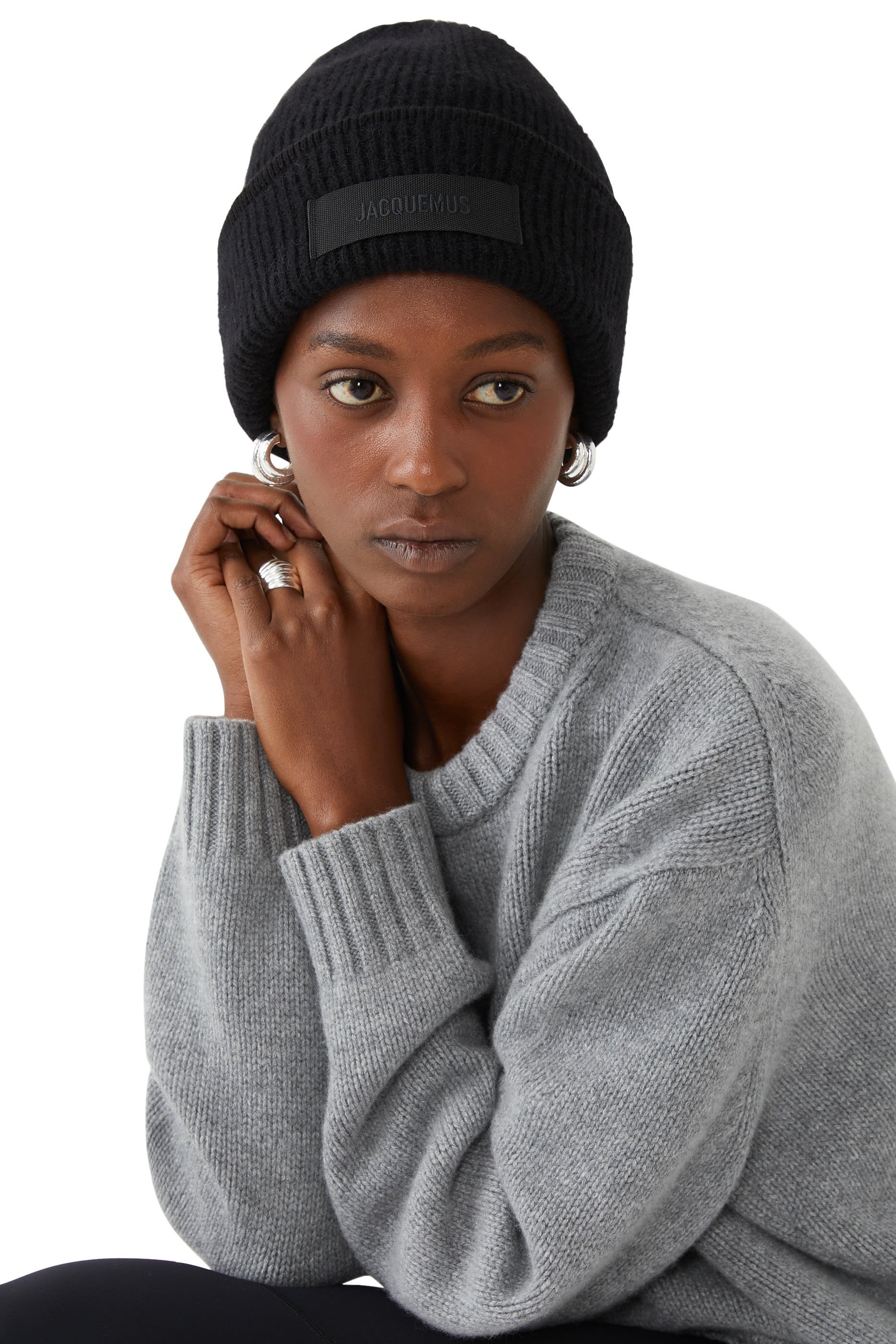 قبعة بيني قماش بارز الملمس