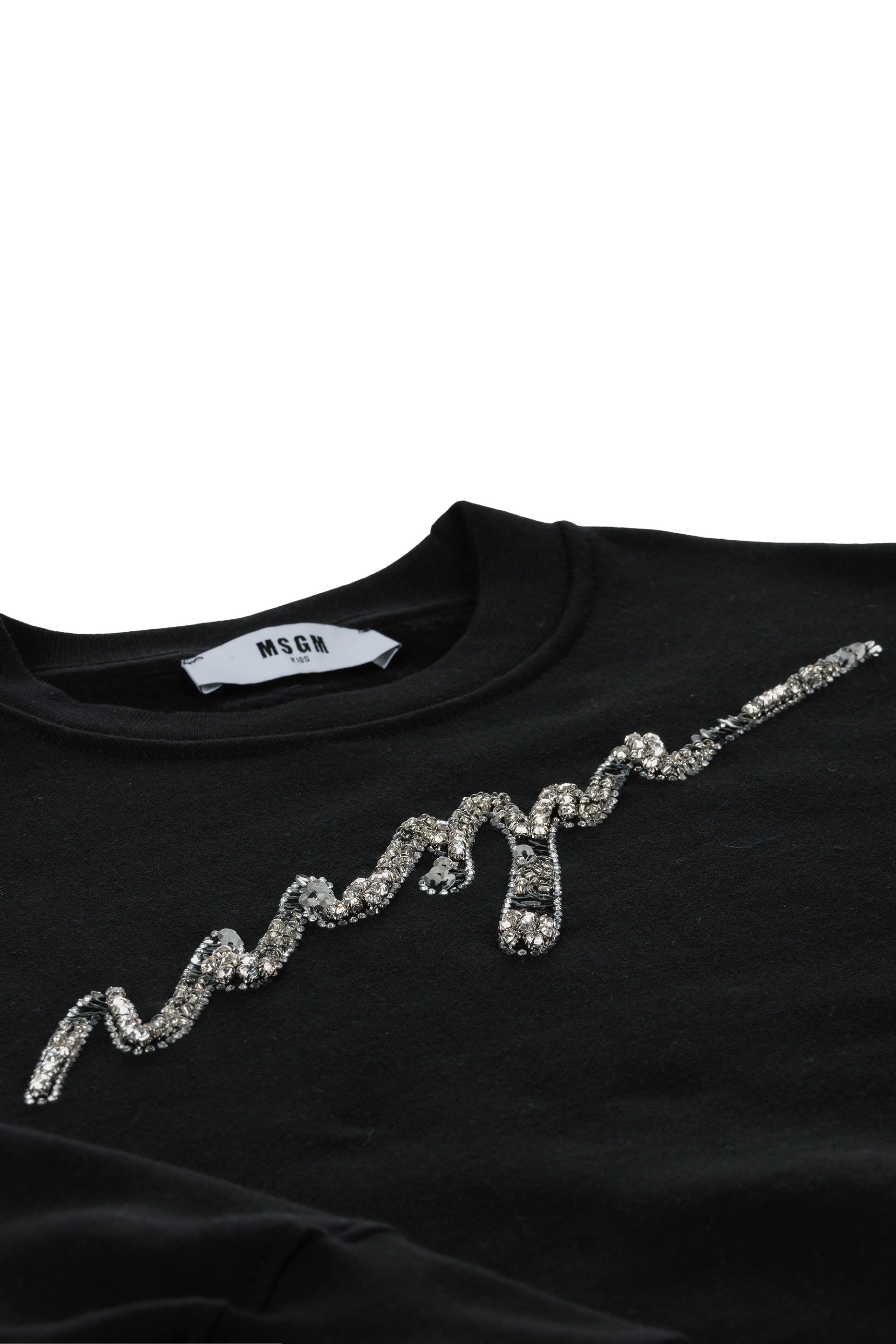 سويت شيرت بياقة ضيقة وطبعة شعار الماركة للأطفال