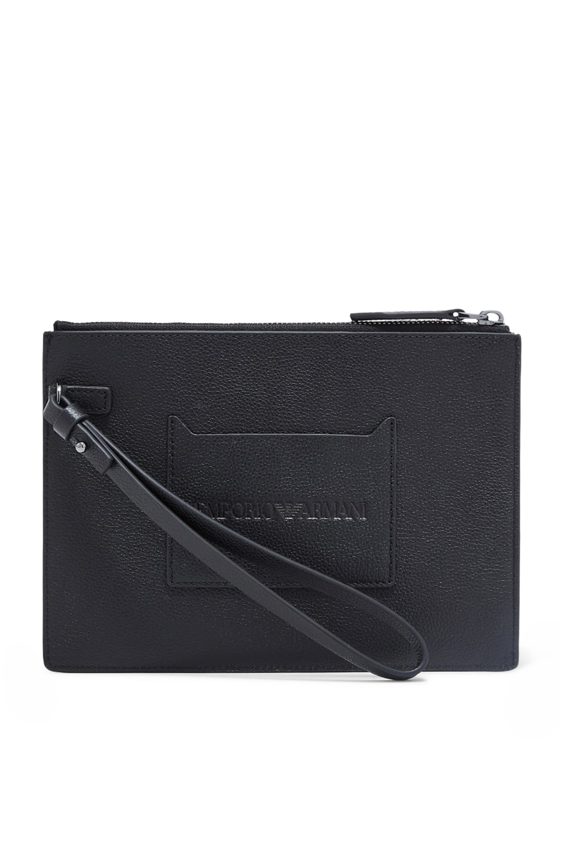 حقيبة صغيرة بشعار الماركة جلد بارز الملمس