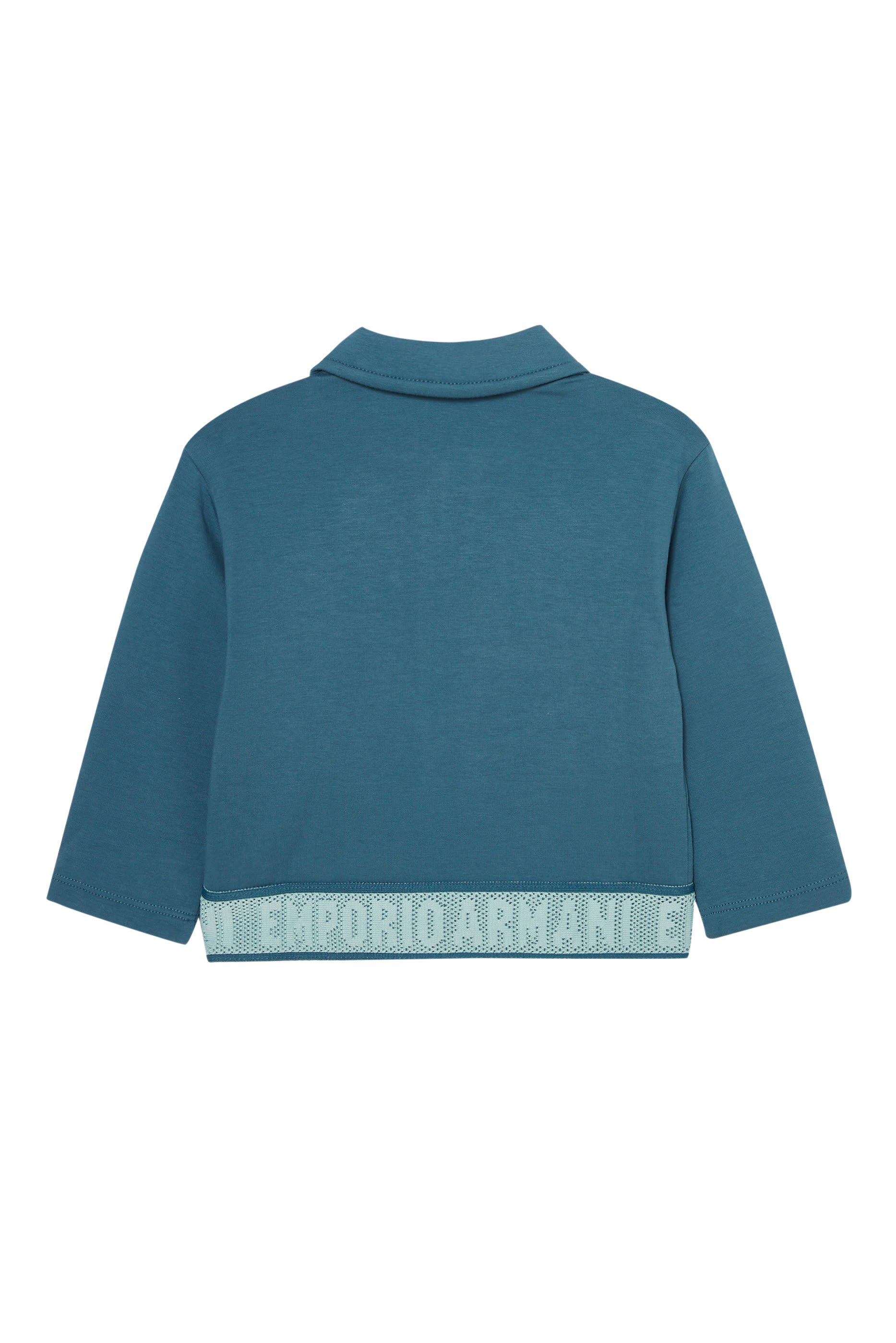 سويت شيرت بسحّاب ورقعة شعار الماركة للأطفال 