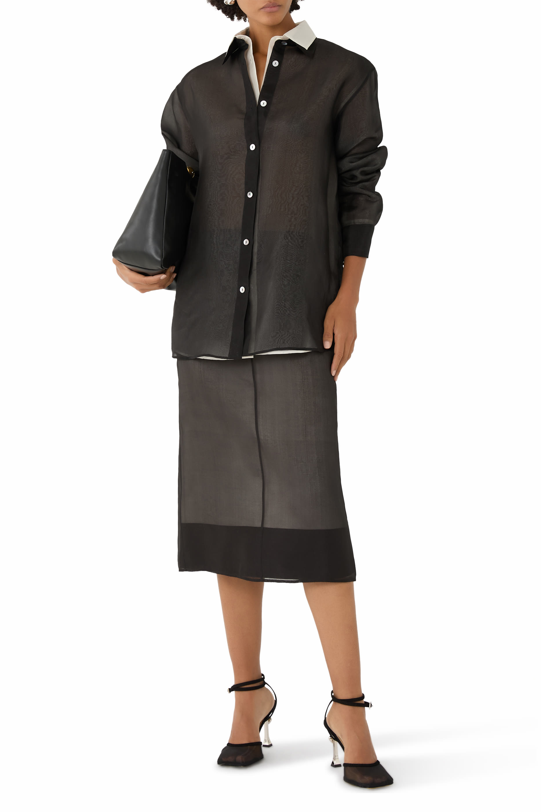 تنورة لوسيان متوسطة الطول حرير