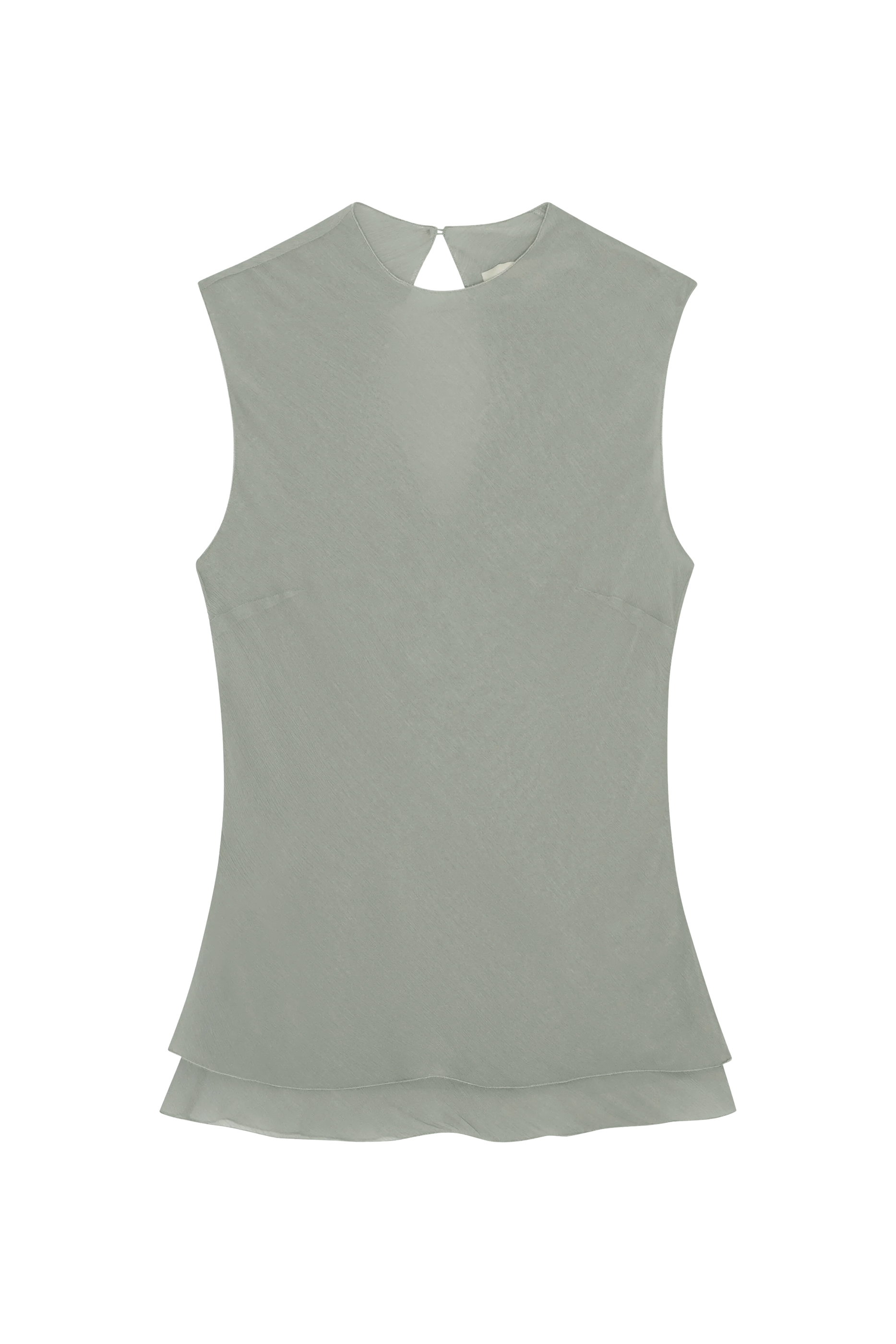 بلوزة بلا أكمام وبياقة عالية