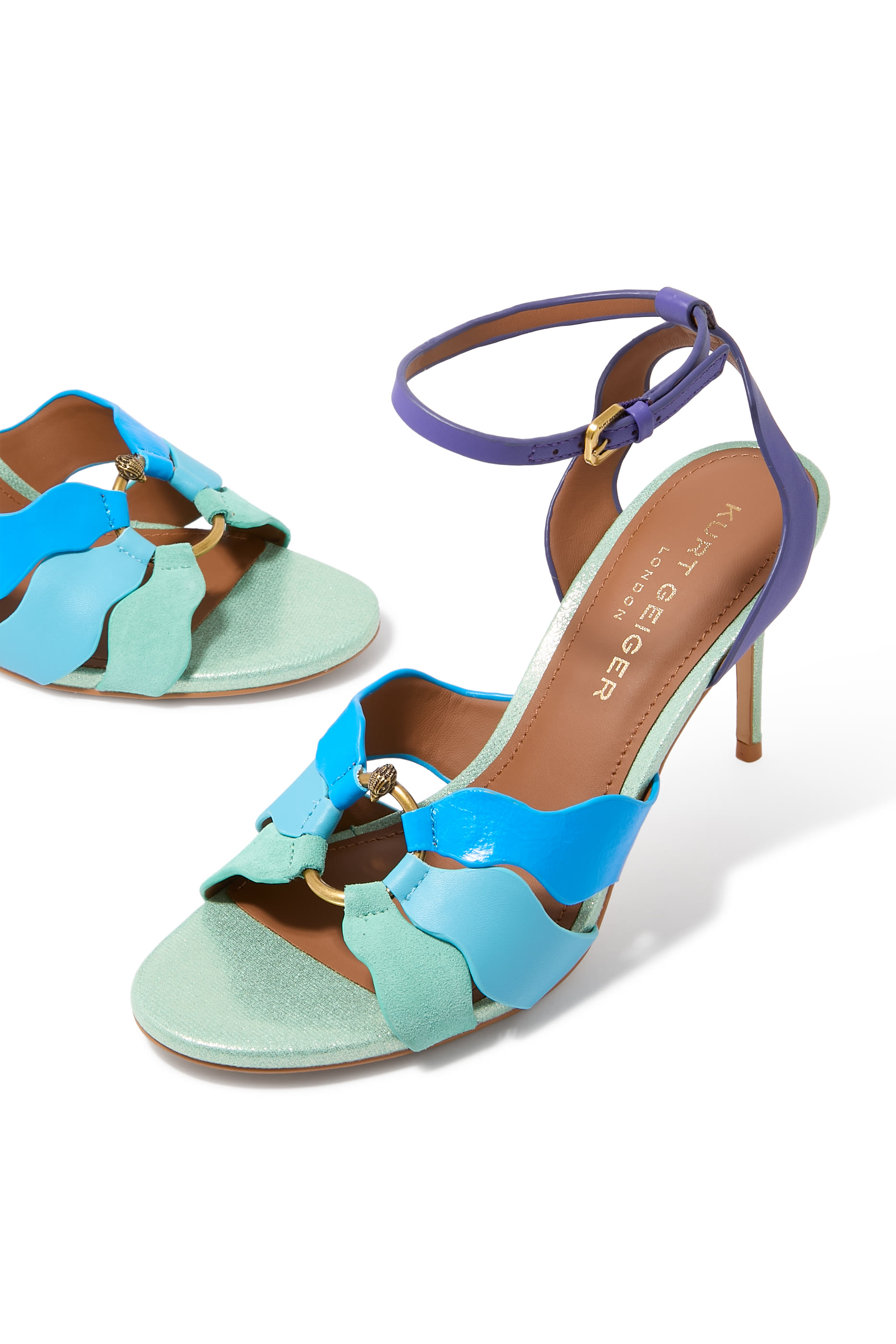 صندل صن بسيور متموجة جلد