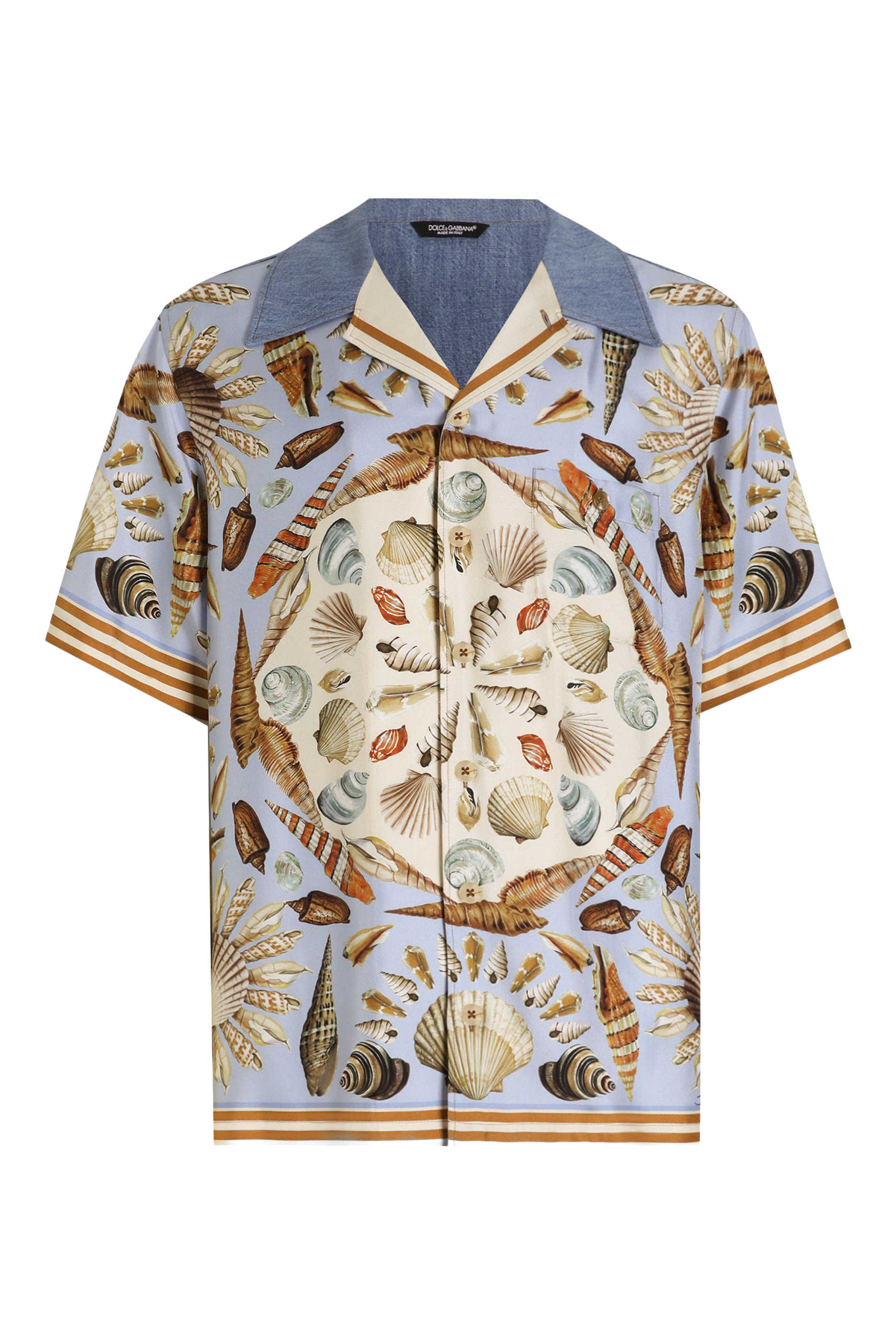 قميص دنيم حرير وقطن