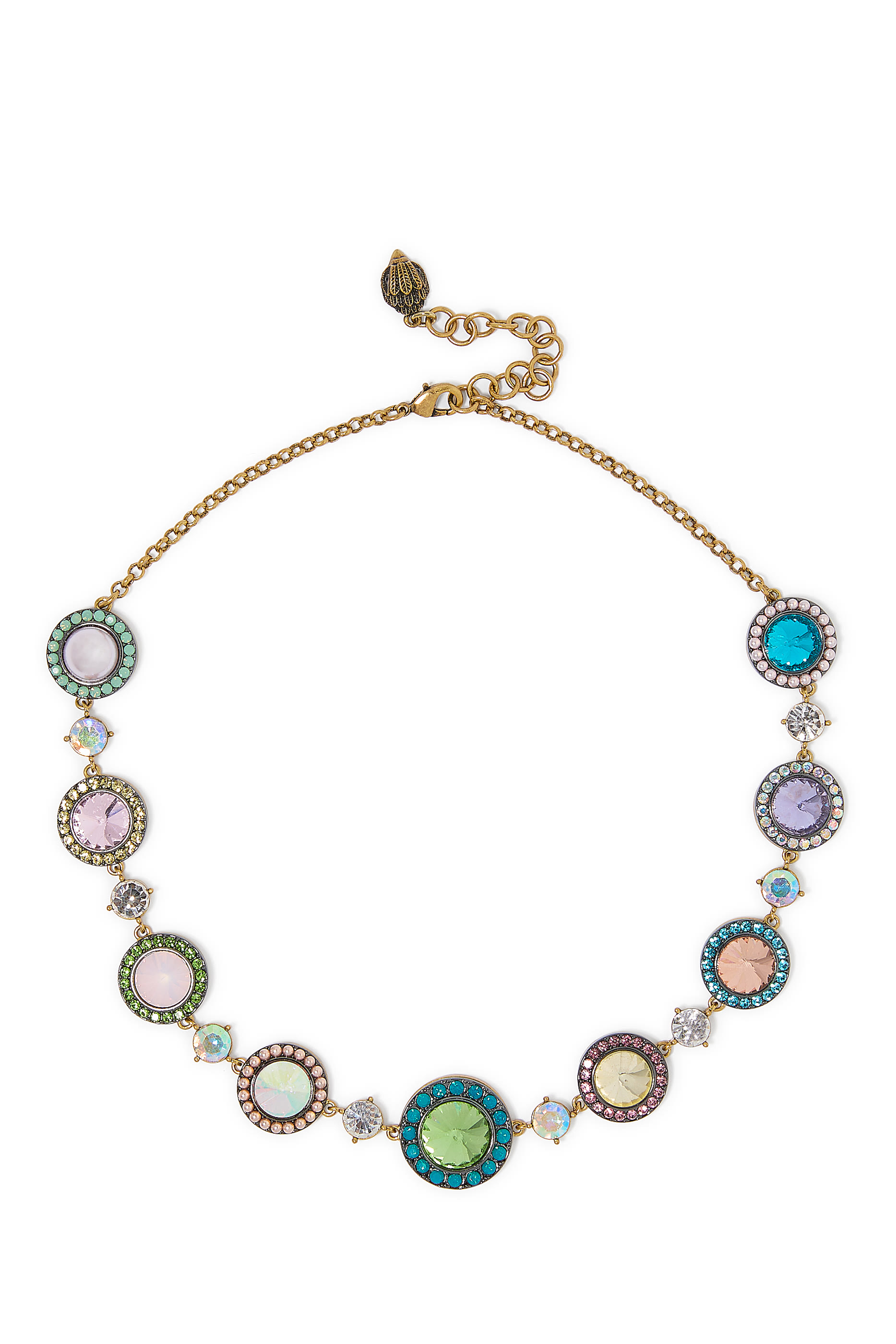 قلادة أوكتافيا صغيرة مزينة بالكريستال، نحاس