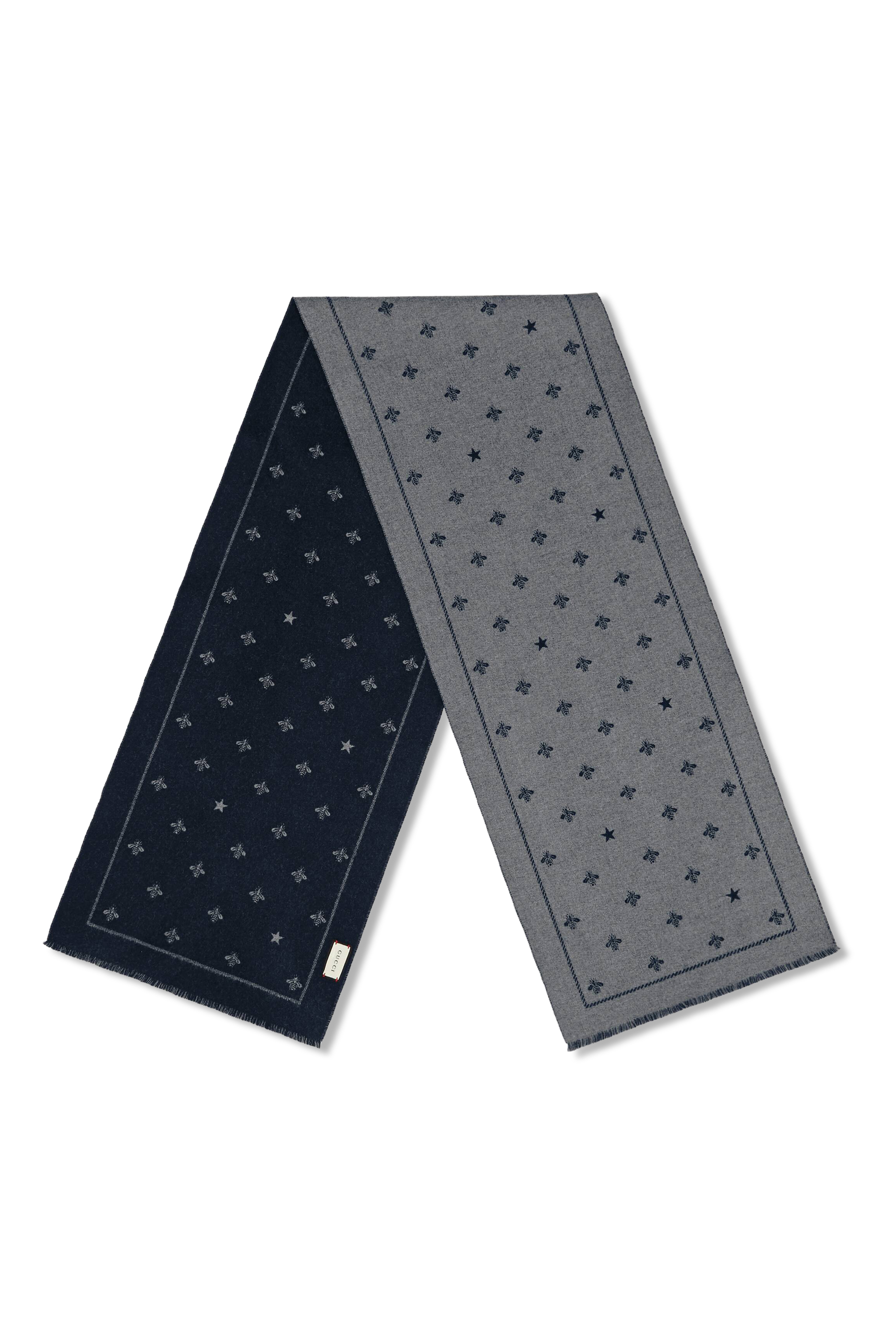 وشاح صوف بنقشة نجوم ونحل