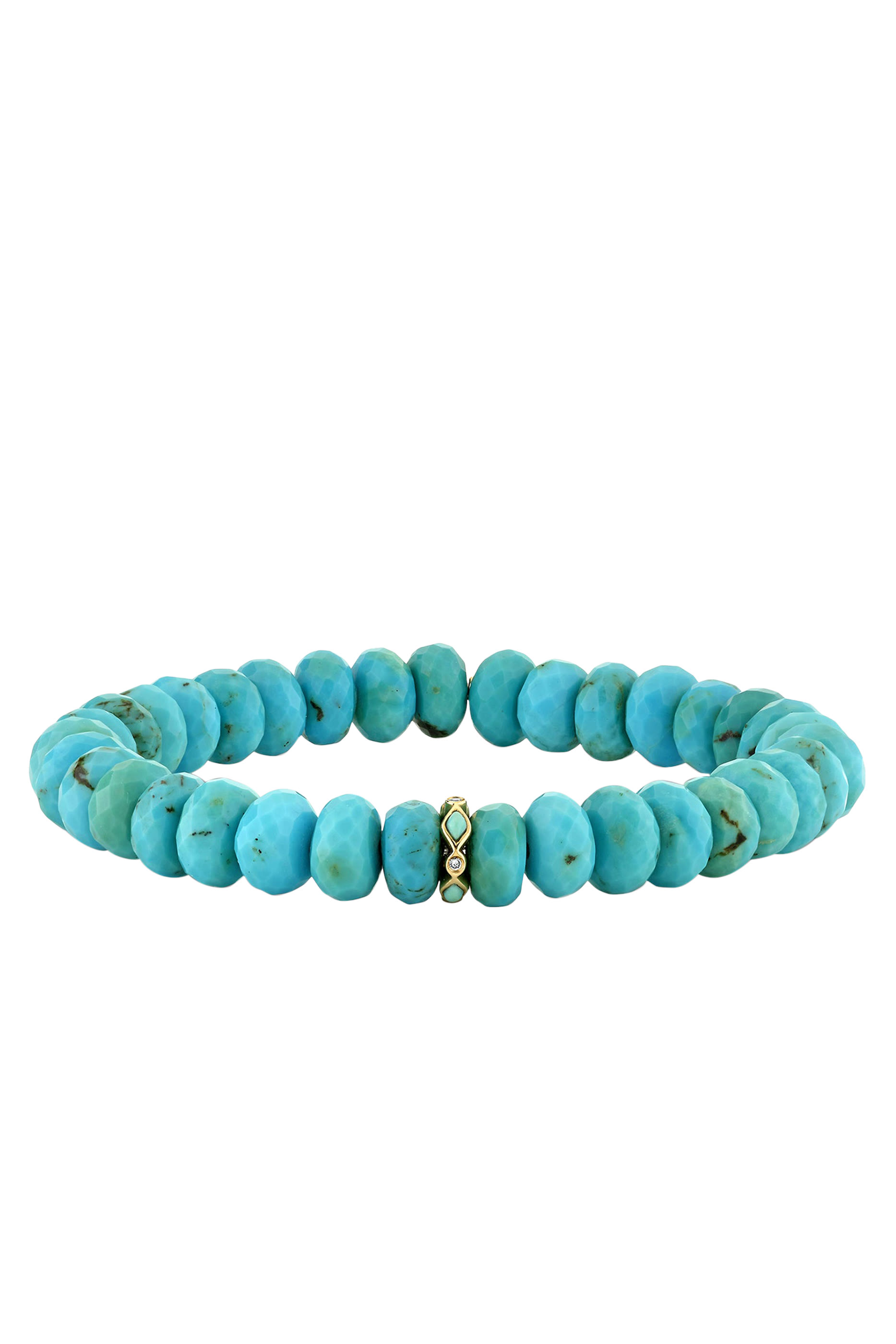 سوار روندي مرصع بالفيروز والماس، ذهب أصفر عيار 14