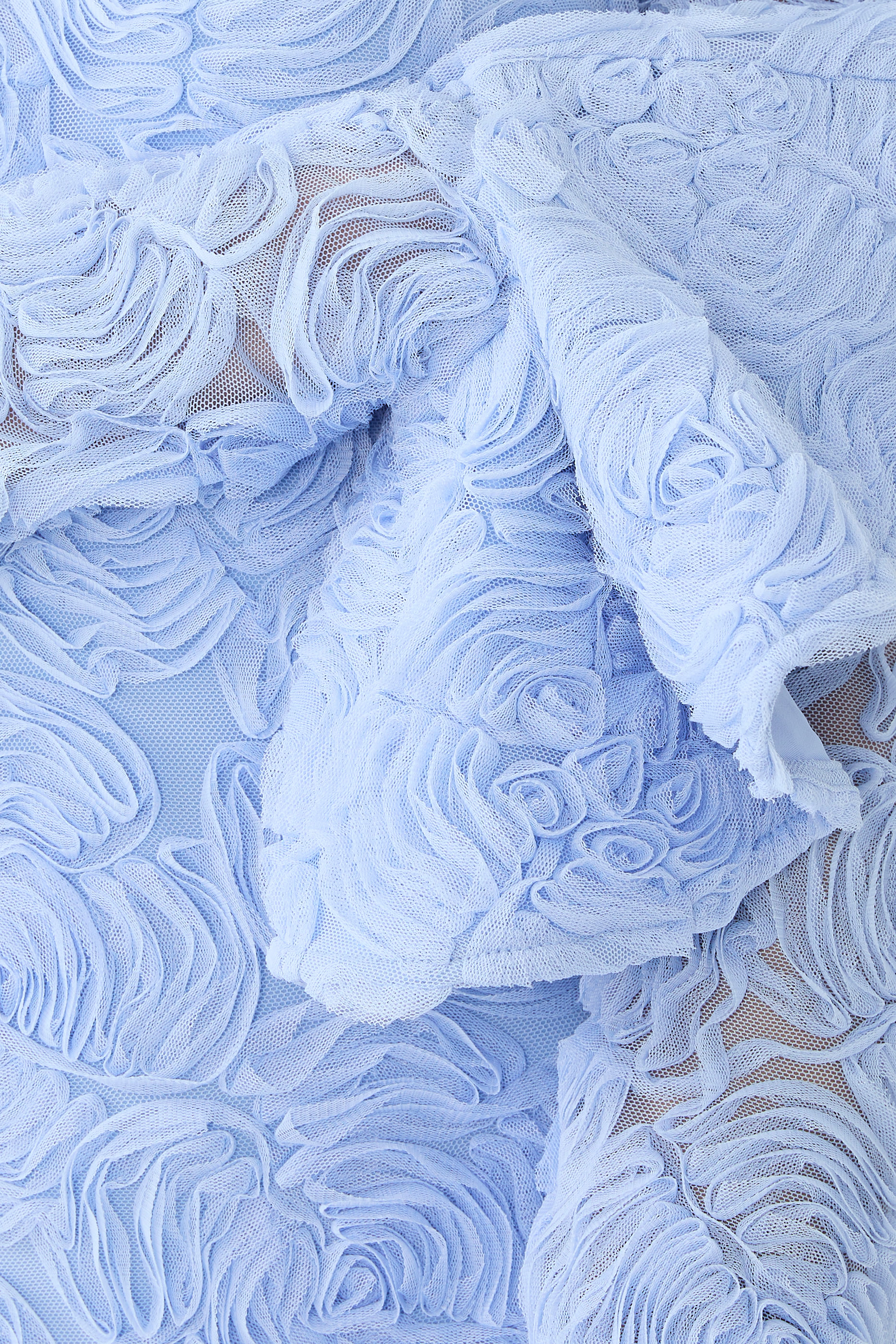 فستان قصير مزين بالزهور قماش شبكي