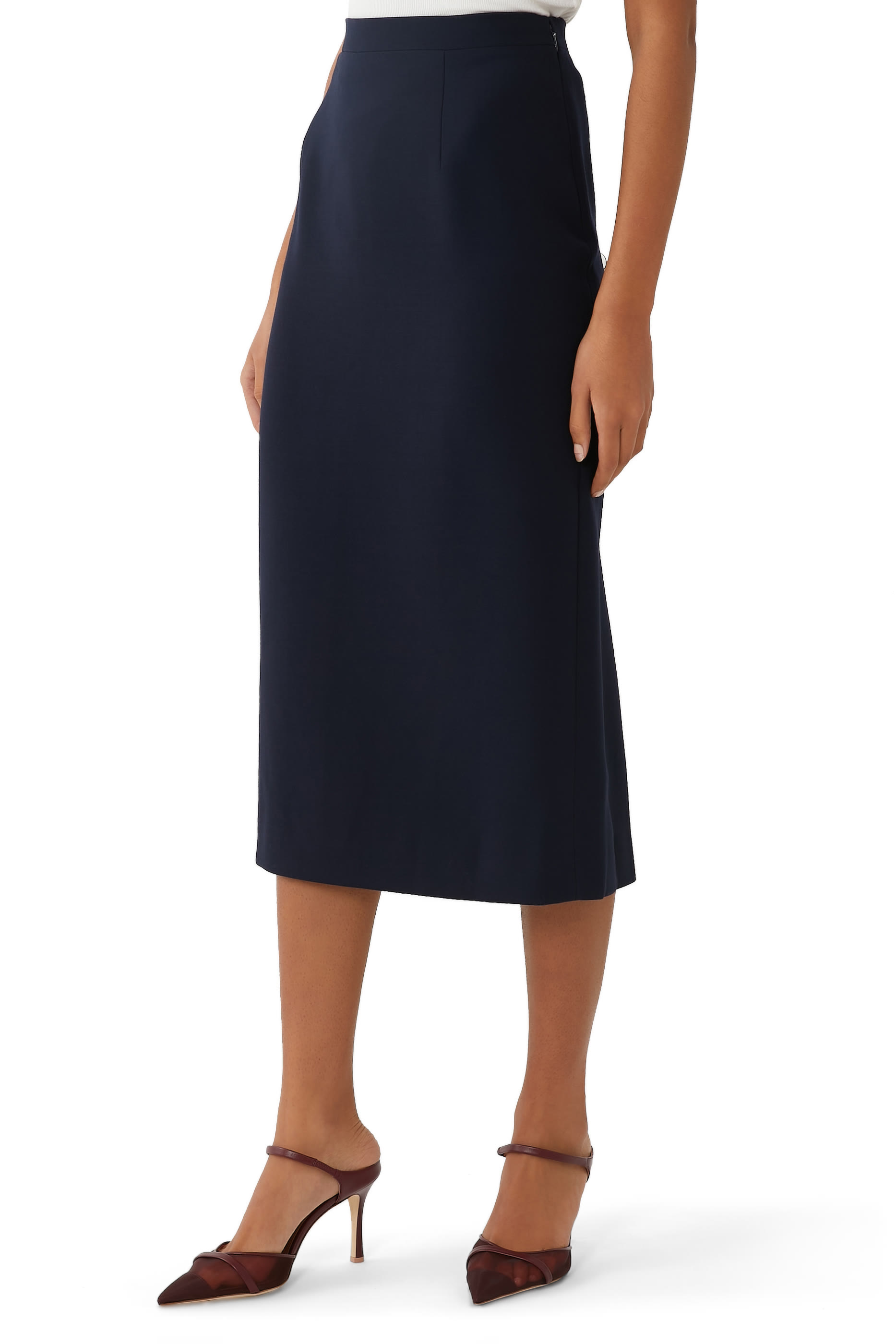 تنورة متوسطة الطول صوف