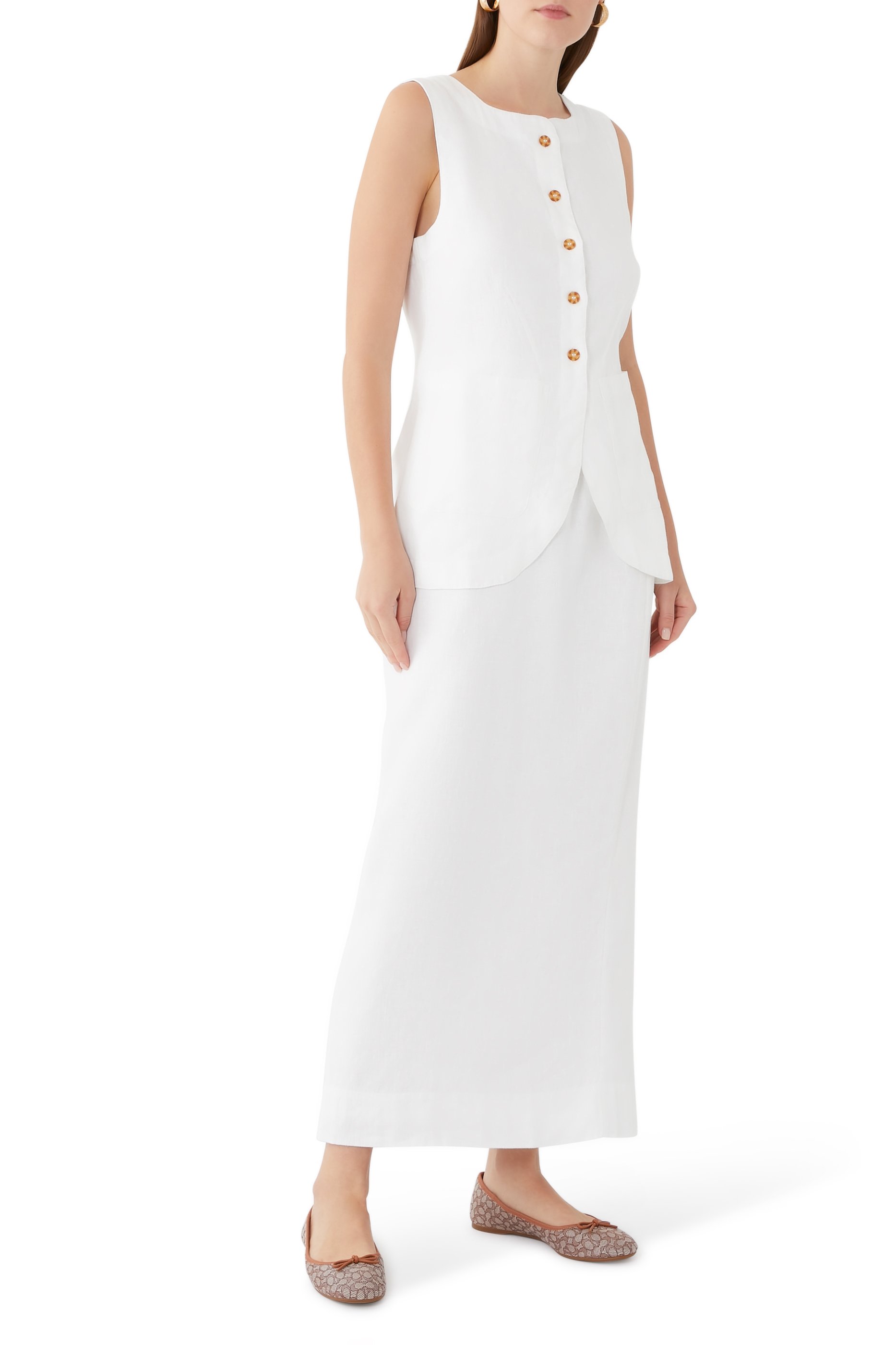 حذاء باليرينا ابيجال بكعب مسطح بنقشة شعار الماركة جاكار