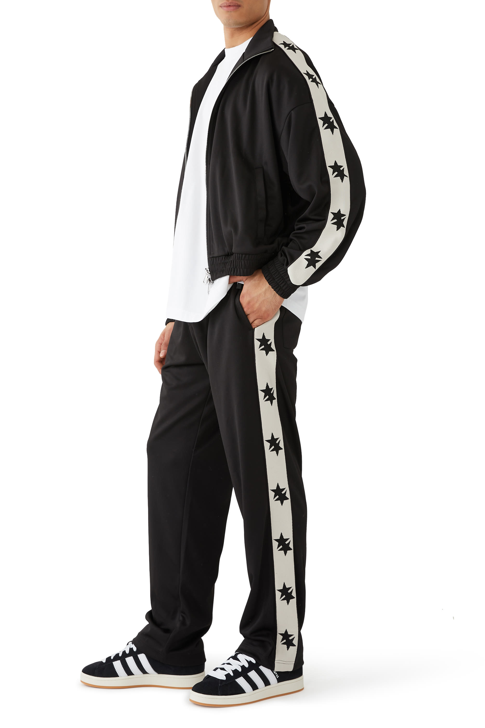 جاكيت رياضي بشريط بنقشات نجمتين