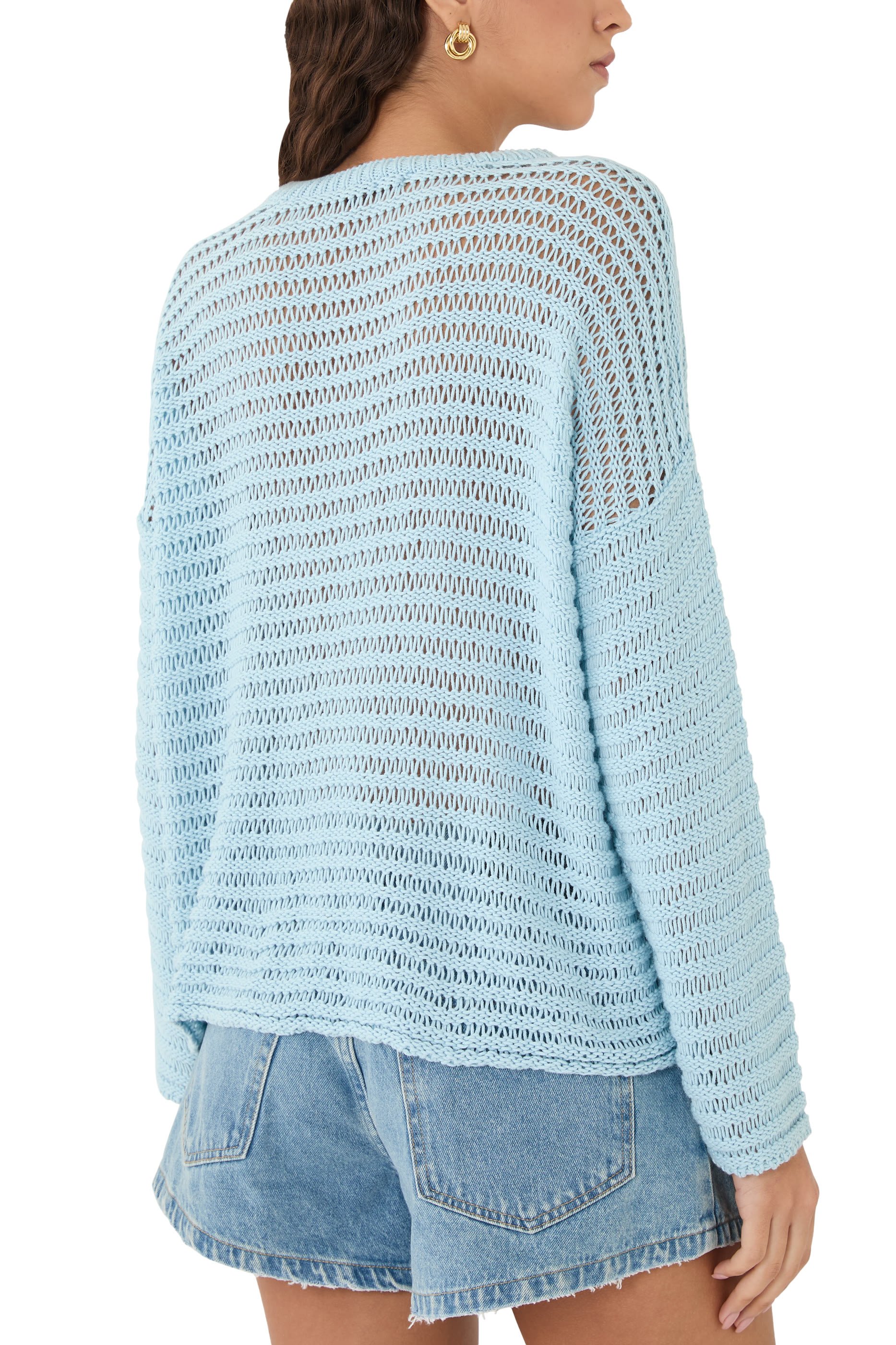 بلوزة بياقة ضيقة قطن بيروفي عضوي