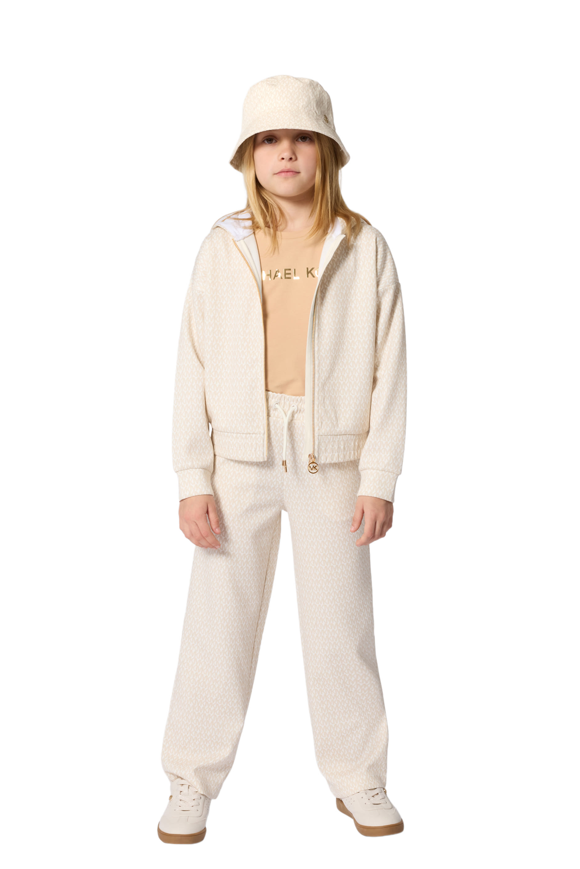 بنطال مزين كليا بنقشة شعار الماركة للأطفال