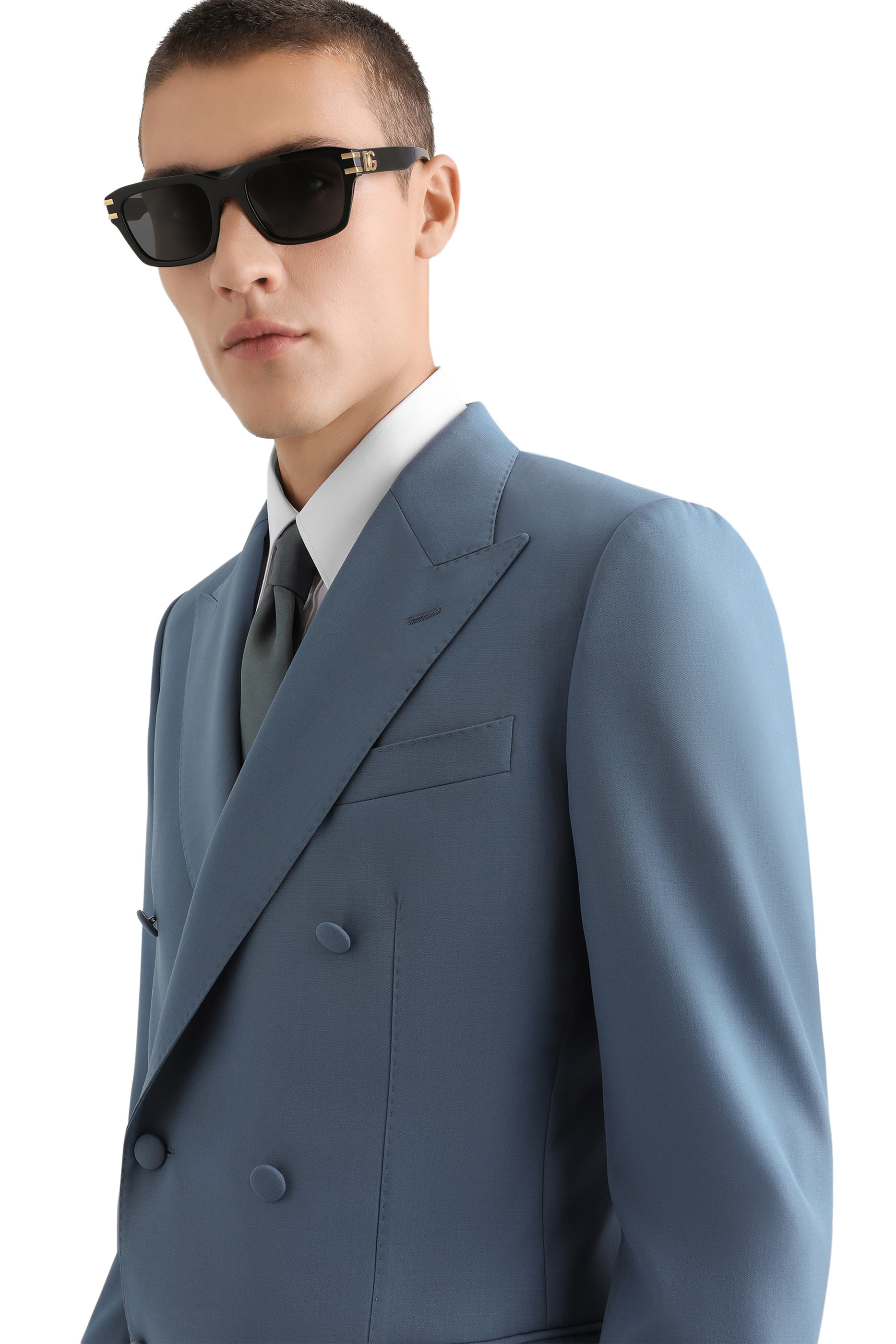 معطف ترنش بصفي أزرار صوف