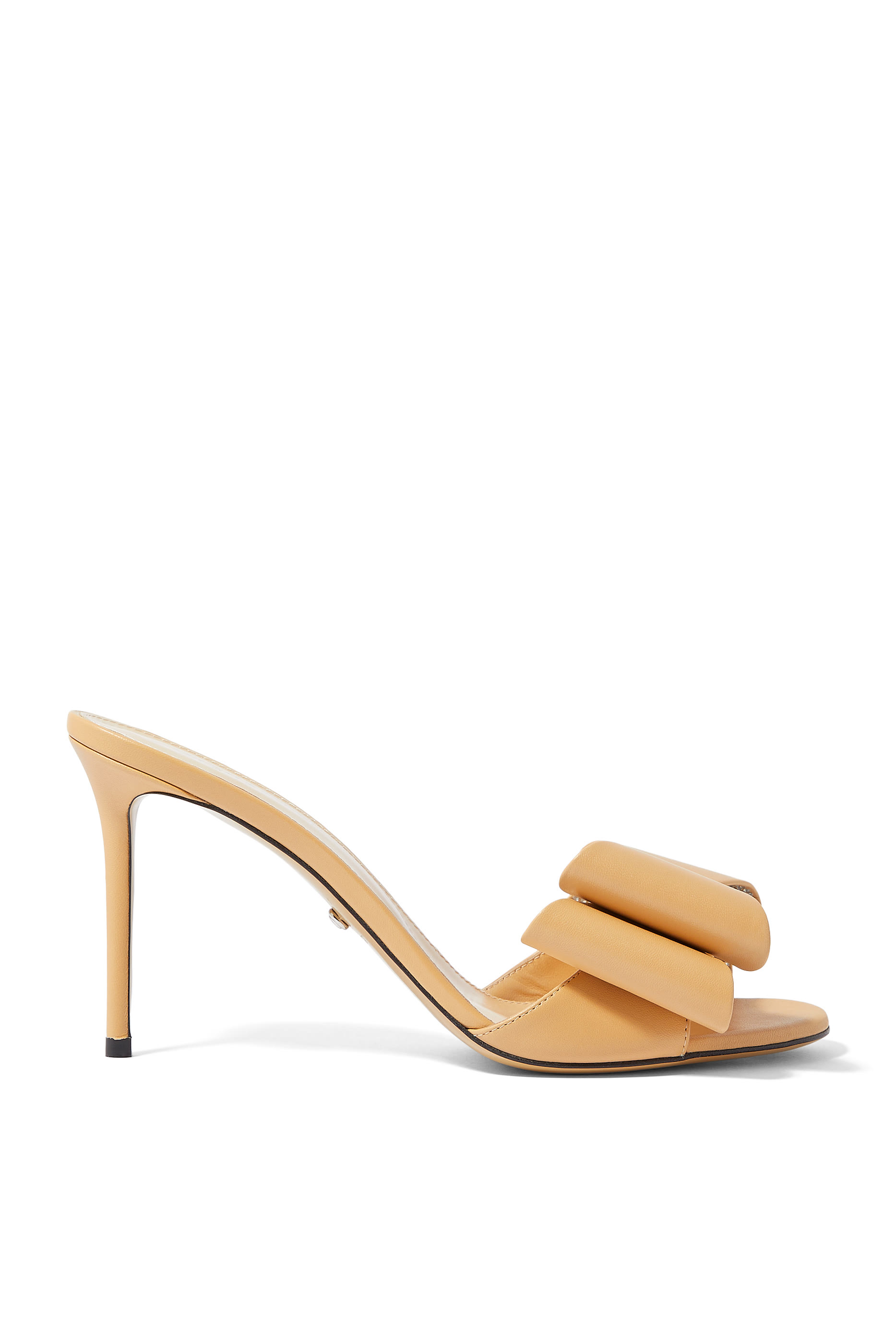 حذاء كادو 95 مفتوح من الخلف بربطة فيونكة كبيرة جلد