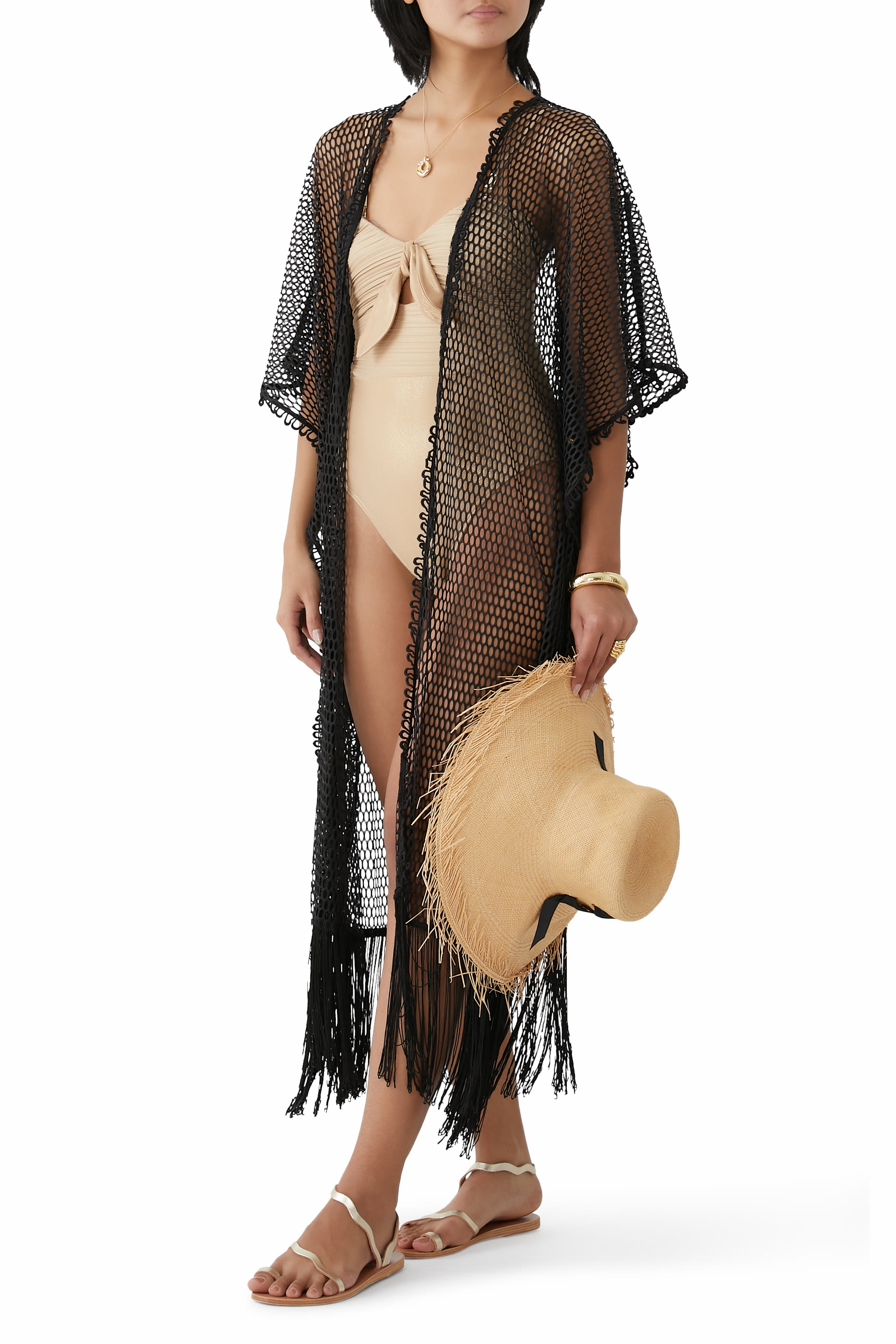 قفطان روزا قماش شبكي