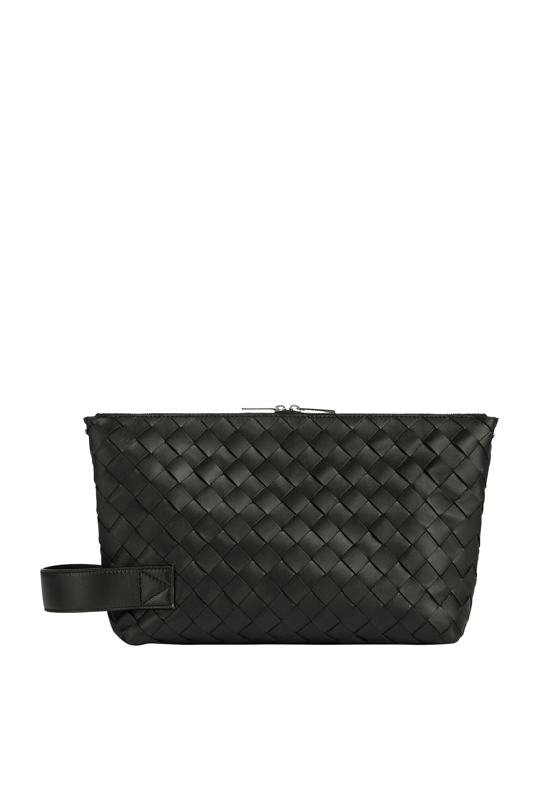 حقيبة مستحضرات العناية الشخصية جلد بتصميم مجدول