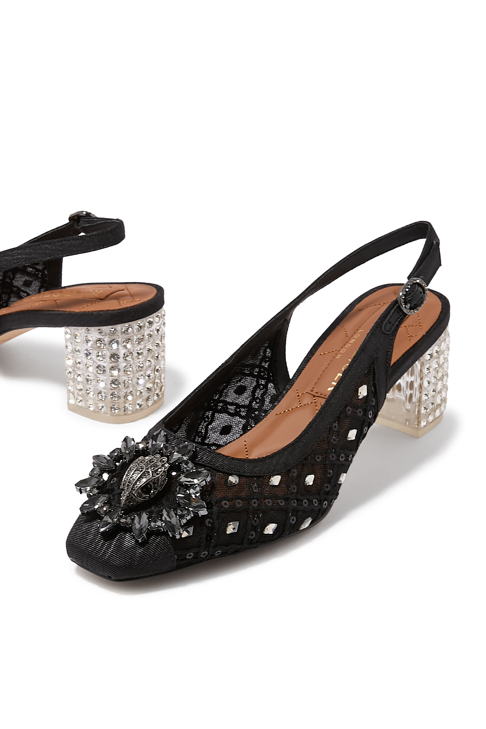 حذاء تشيلسي 60 مفتوح من الخلف بكعب عريض وسير خلفي 