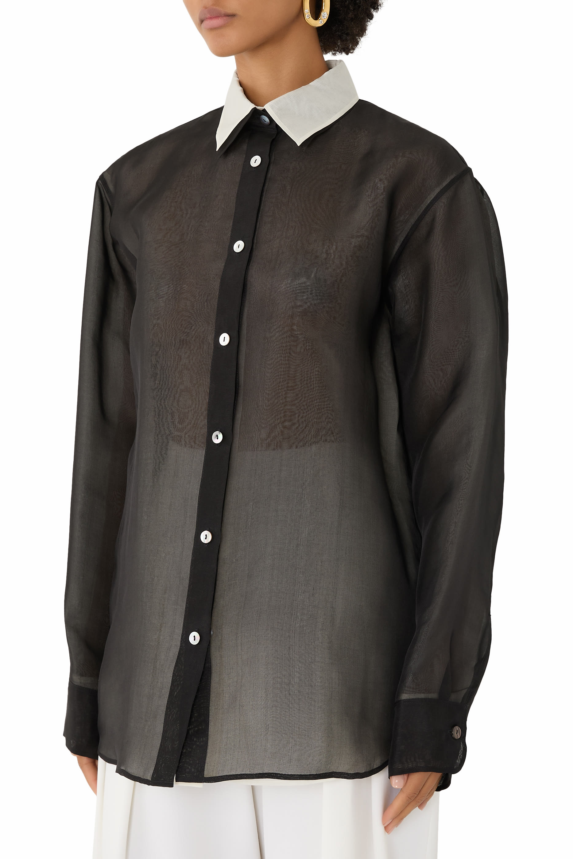 قميص إستيل بطبقتين حرير أورجانزا