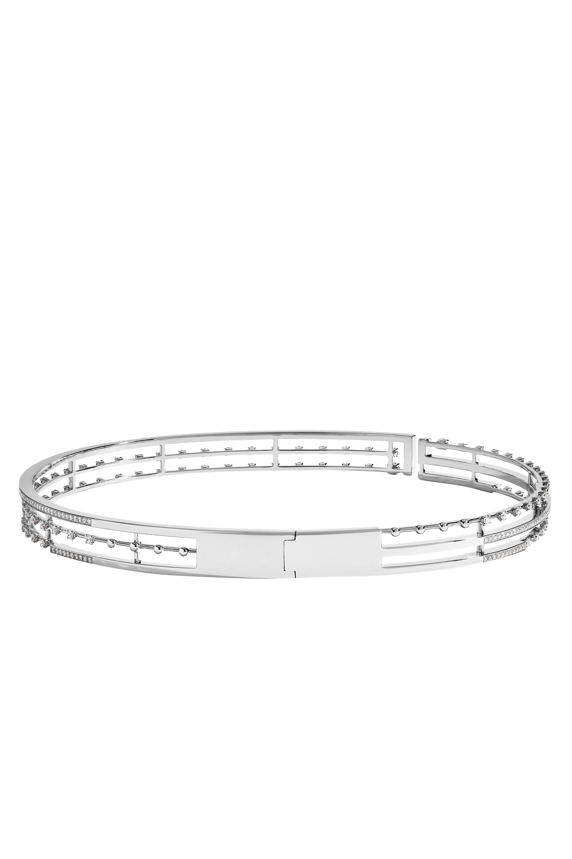 قلادة رقبة افينوس مرصعة بالماس بالكامل ذهب أبيض عيار 18