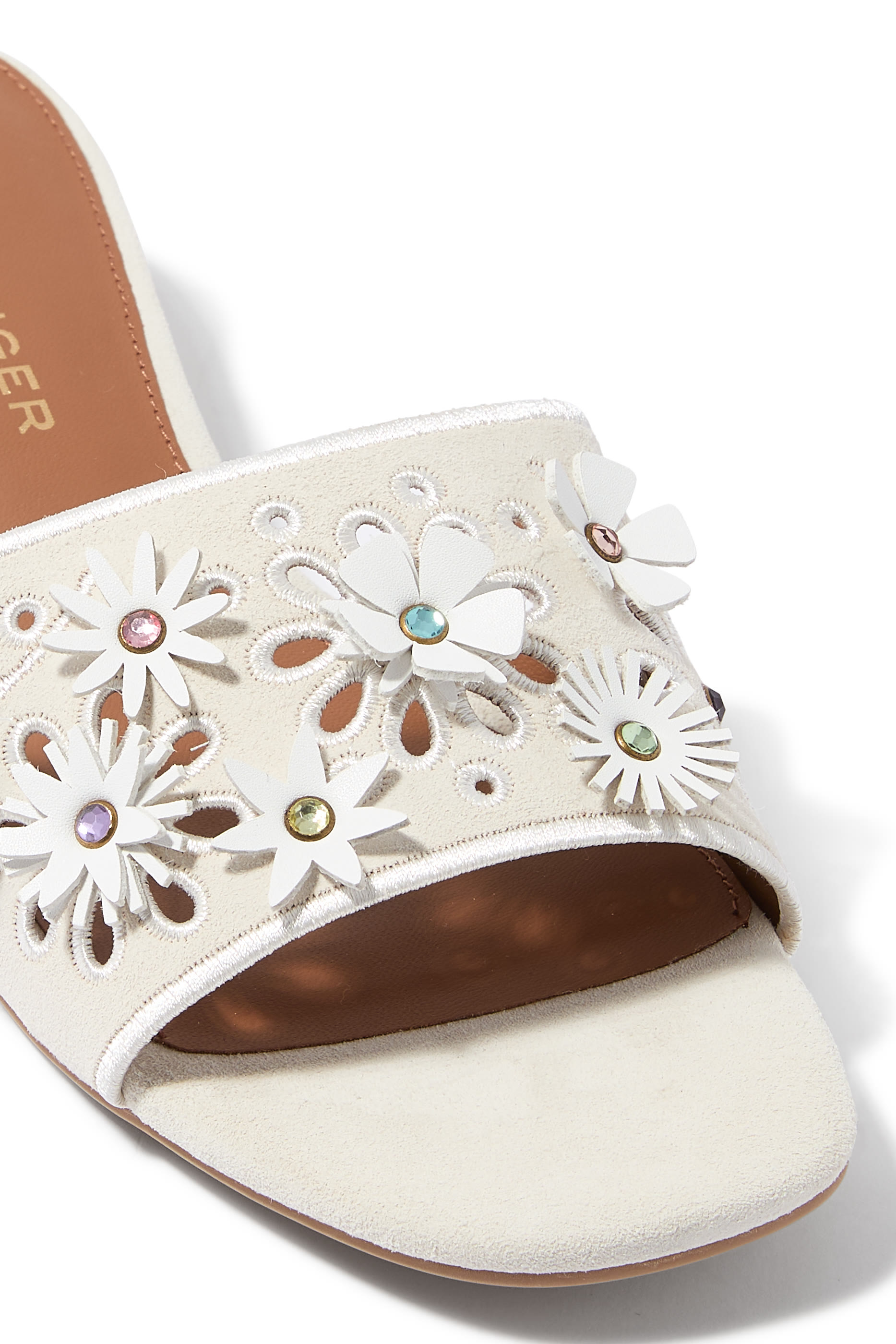 صندل مزين بأزهار 40 بكاحل منخفض