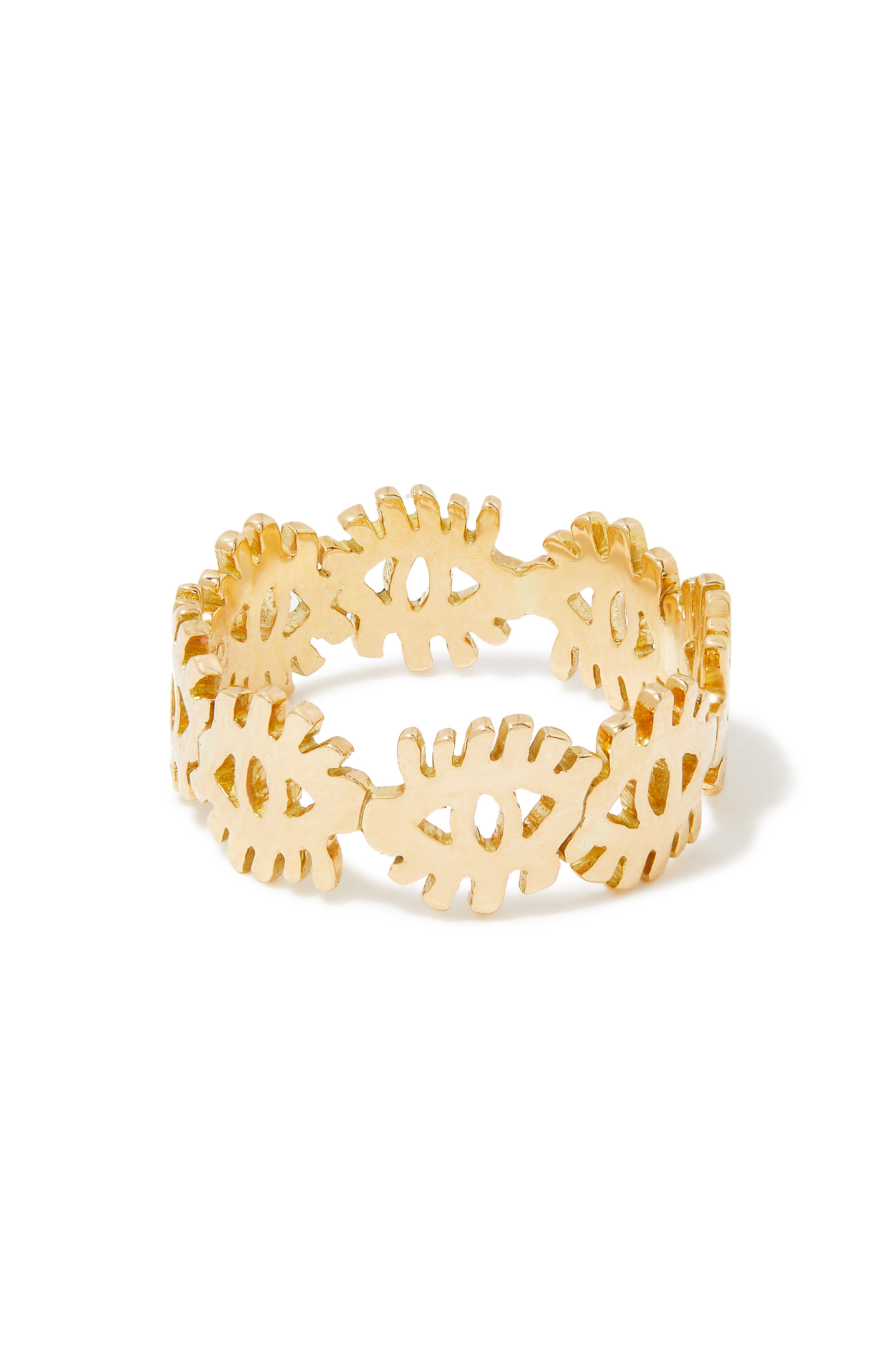 خاتم بعيون حسود ذهب أصفر عيار 18