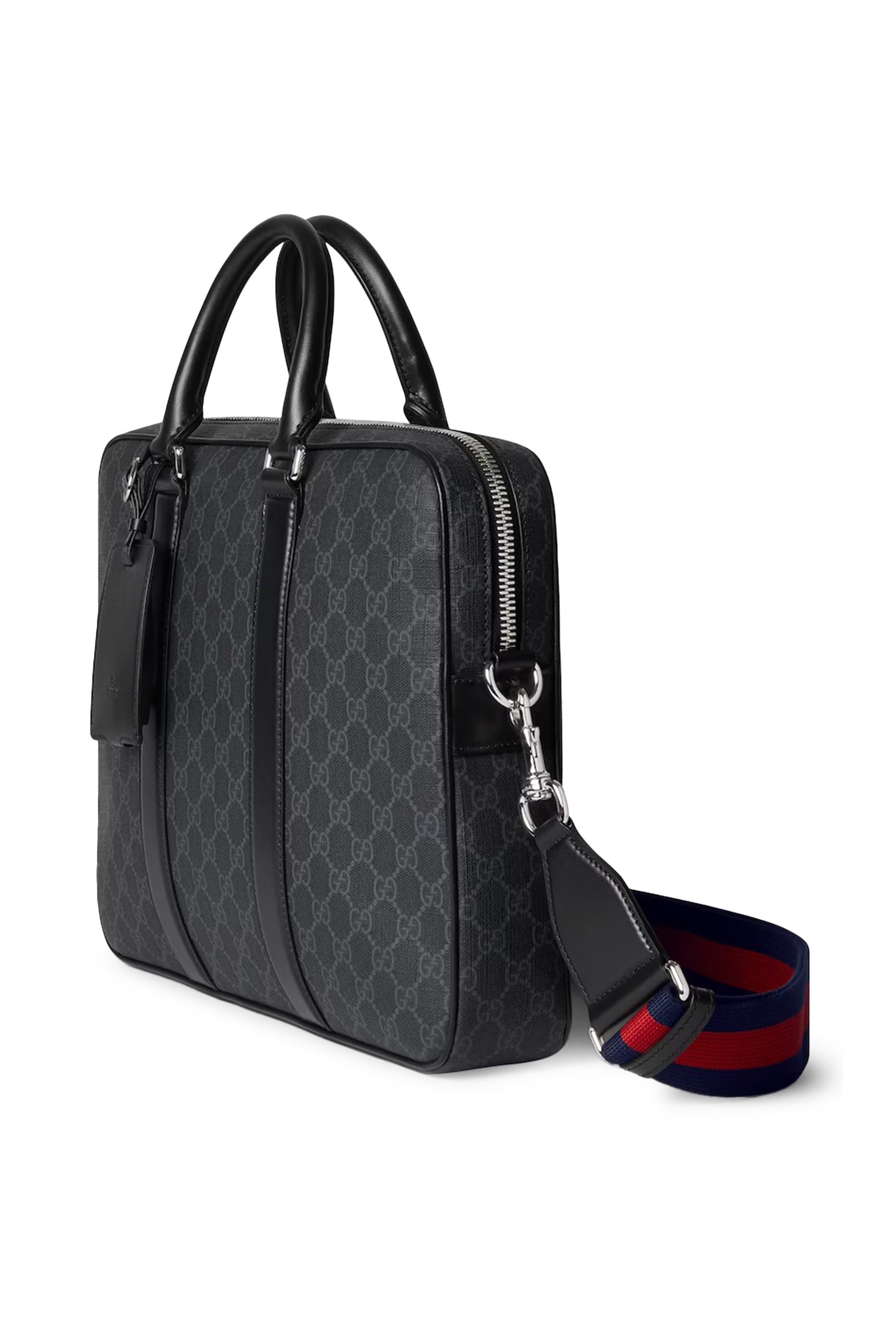 حافظة مستندات صغيرة بحمالة كتف وشعار الماركة