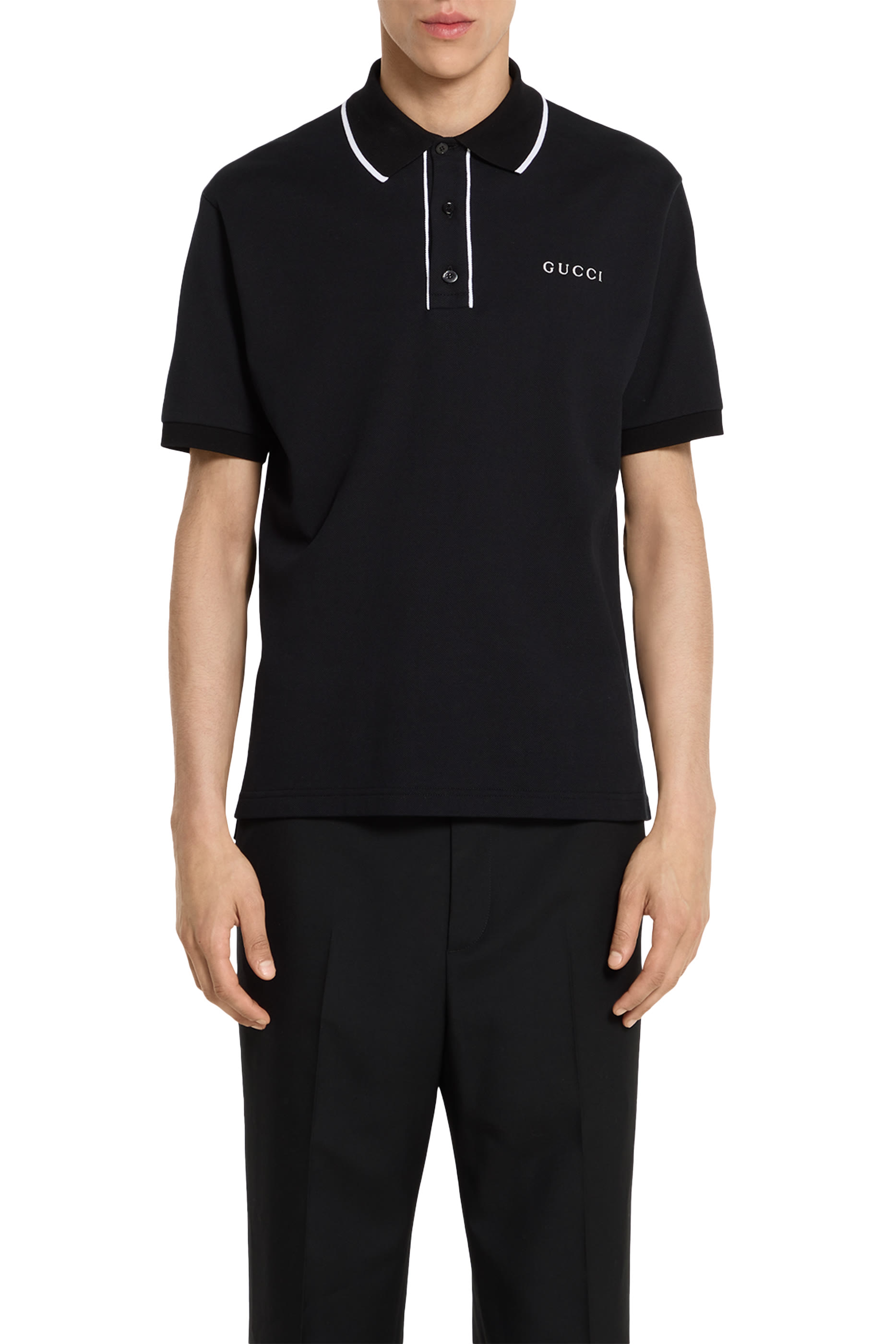 Embroidered Cotton Piquet Polo Shirt