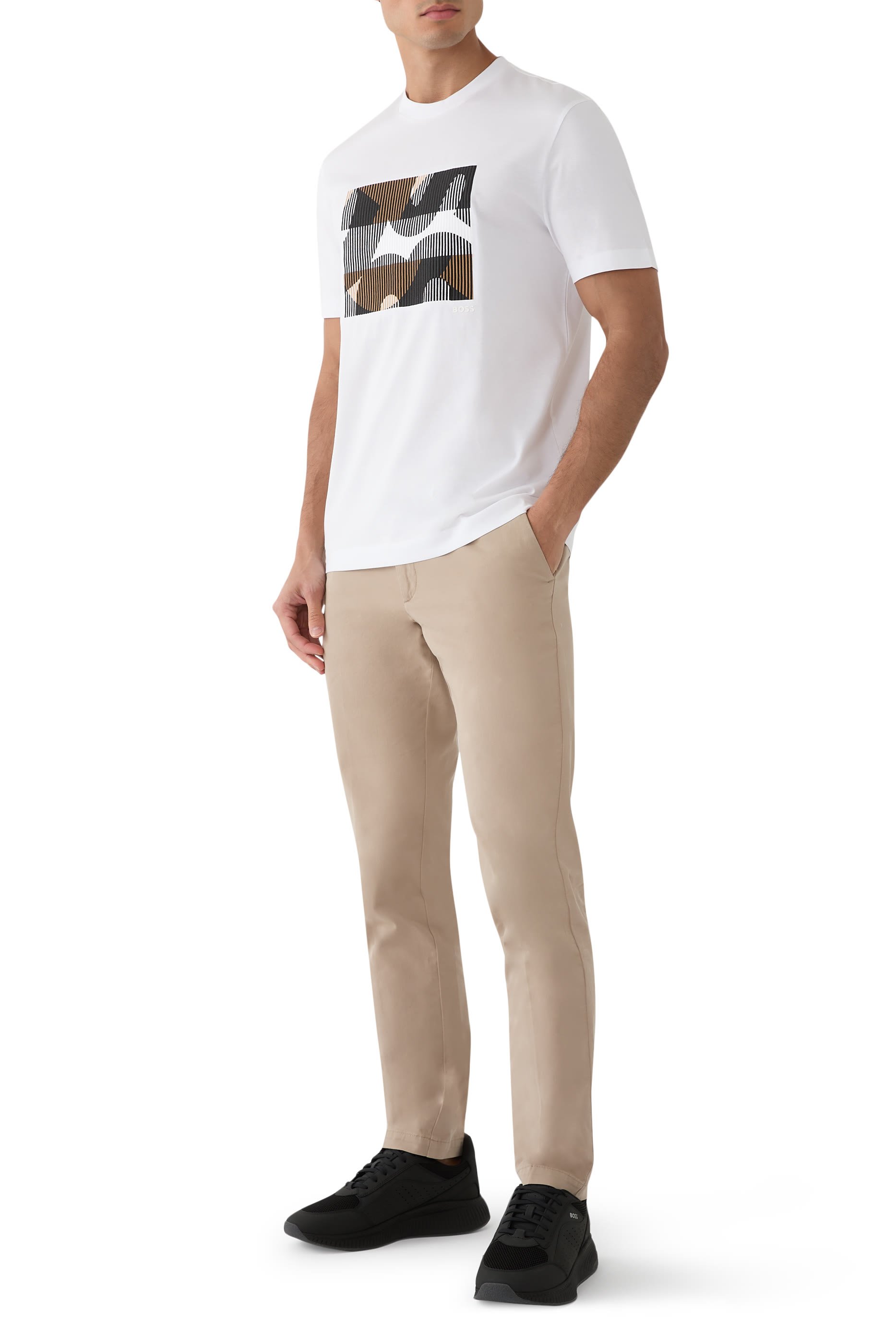 تيشيرت بنقشة غرافيكية قطن ممرسر