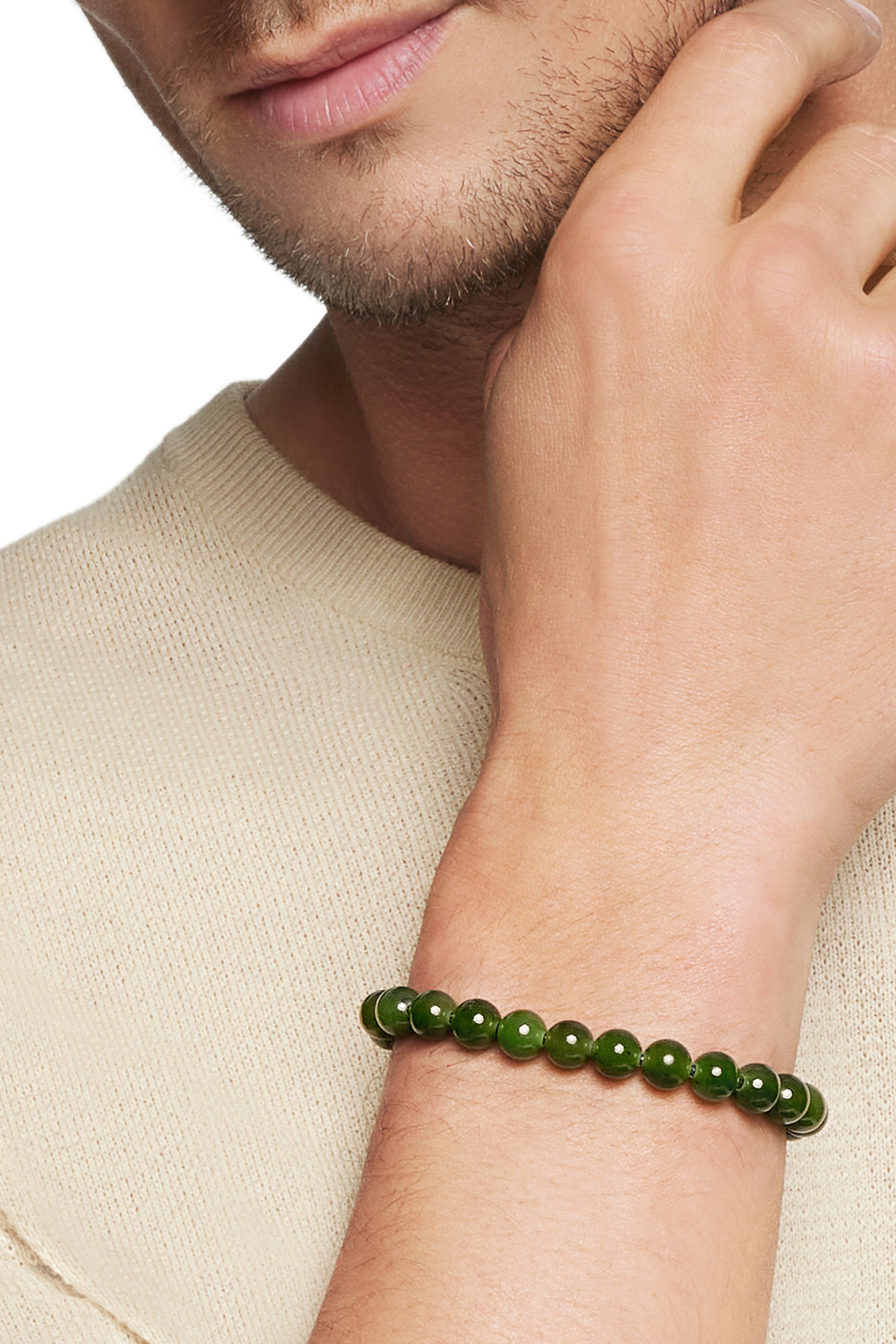 سوار خرز بتصميم مسبحة، فضة إسترلينية