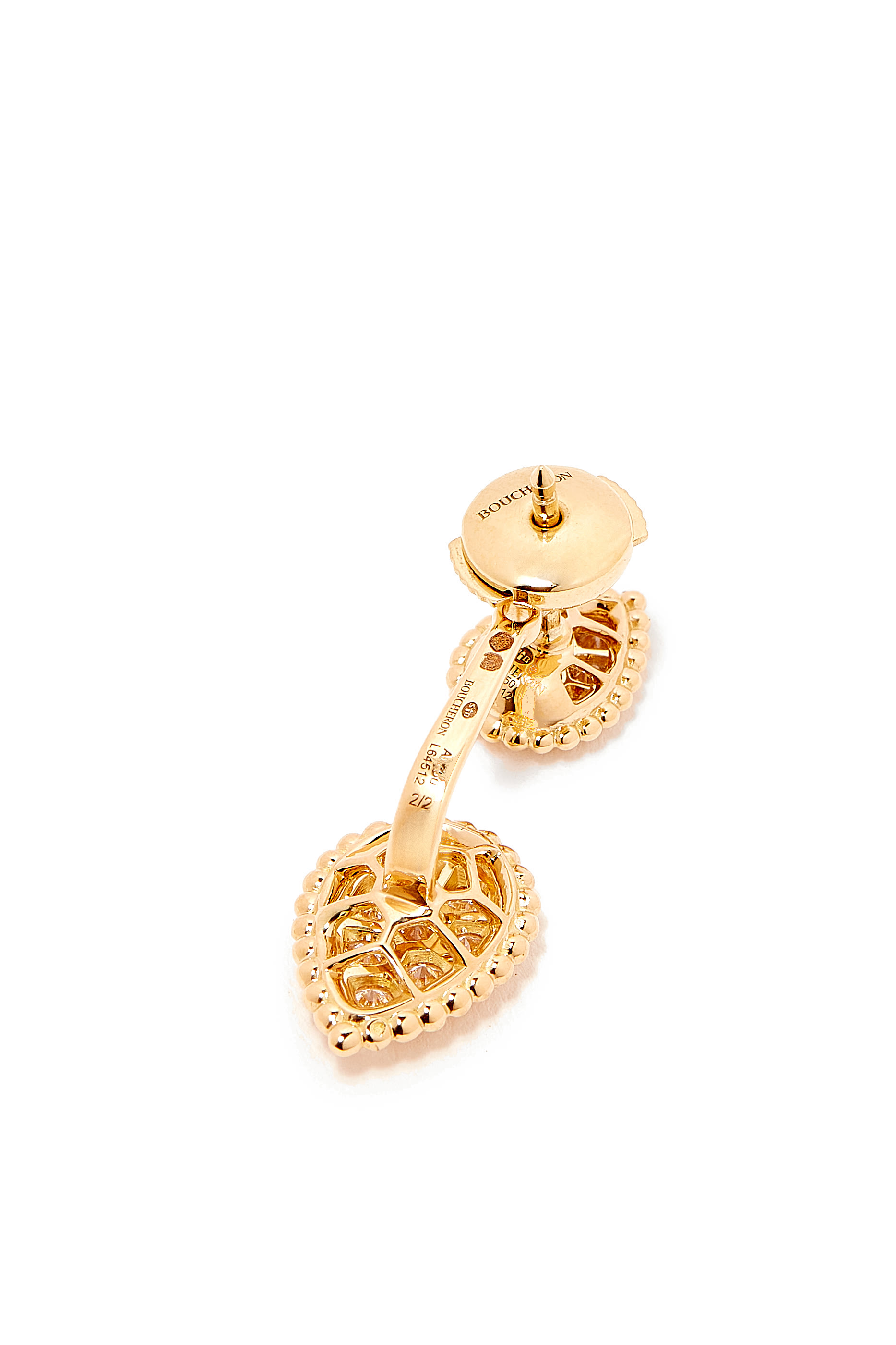 قرط سيربنت بوهيم بحلية مزدوجة مرصعة بماس، ذهب أصفر عيار 18