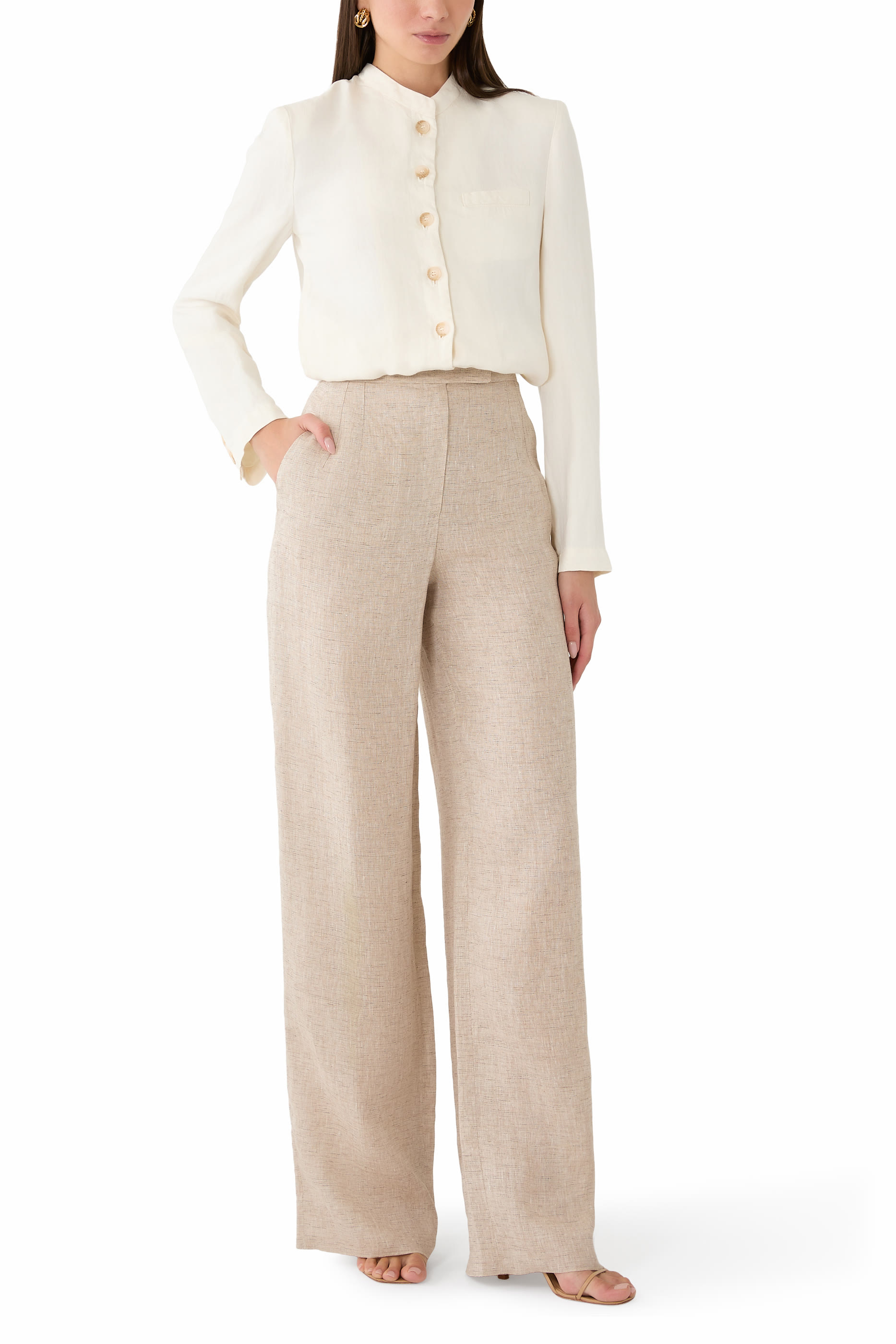 بنطال شمبراي كتان